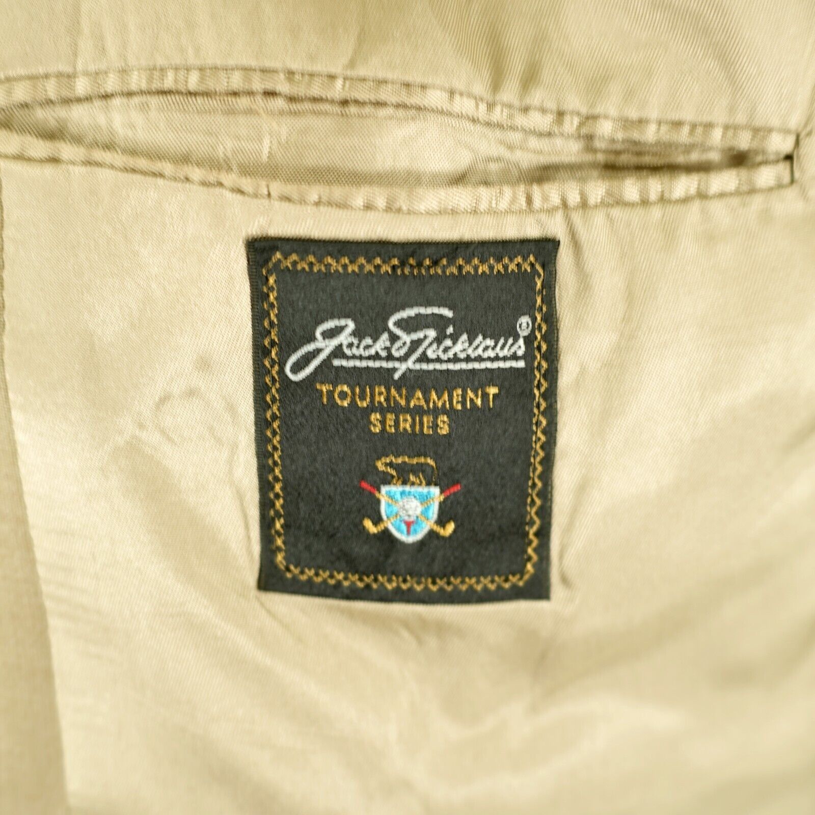 Designer Jack Nicklaus Tournament Tan Basket Weave Wool Tan 2 Gold Bu Size 44L - 9 Thumbnail