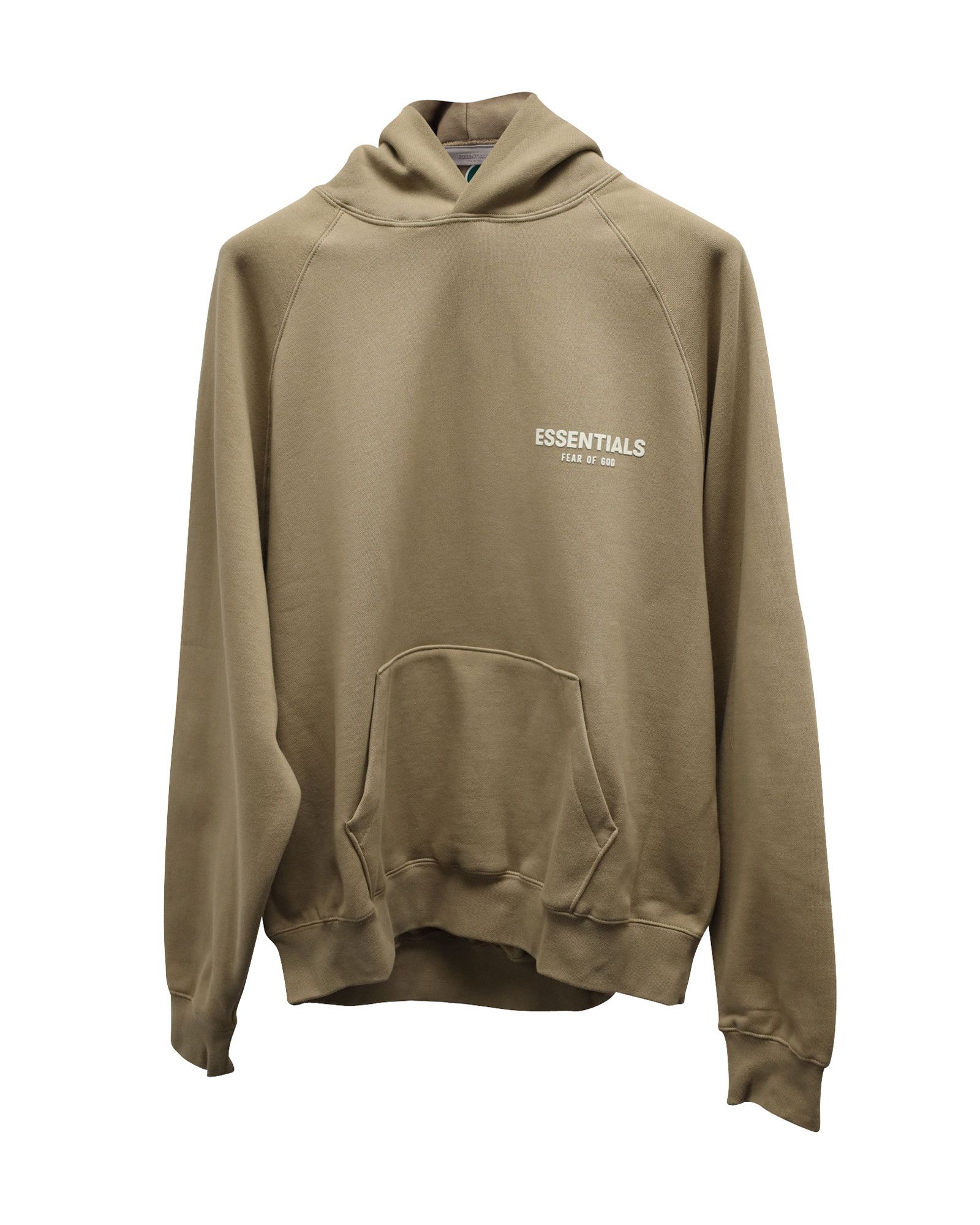 Fear of God Fear Of God Essentials Logo-Flocked Hoodie in Tan Cotton-Ble Size US S / EU 44-46 / 1 - 1 Thumbnail