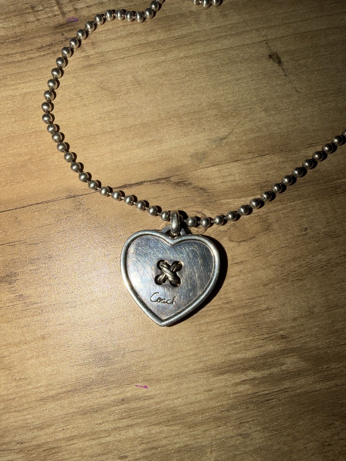 Coach Vintage Coach Silver Heart Pendant Necklace Size ONE SIZE - 4 Thumbnail
