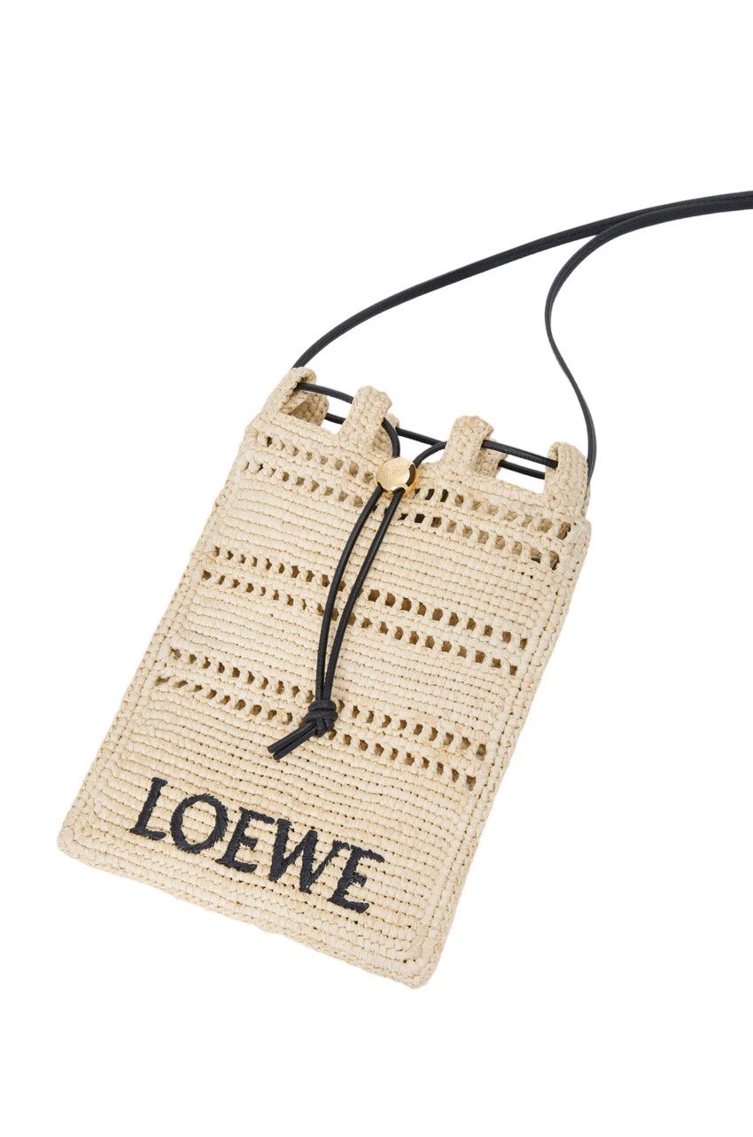 Loewe LOEWE Natural/Black Raffia Drawstring Mini Crossbody Size ONE SIZE - 3 Thumbnail