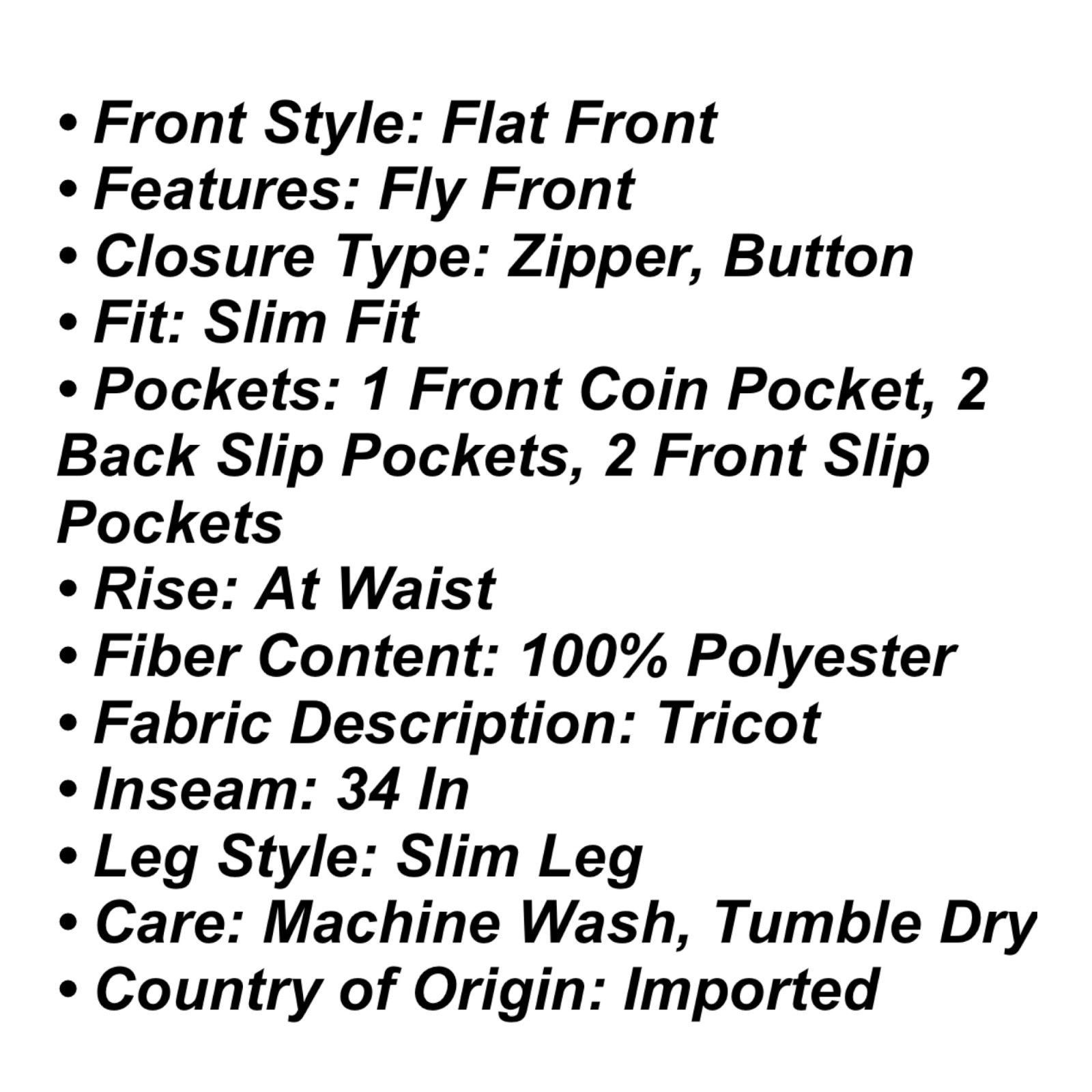 Other Stylus - Men's Slim Fit Flat Front Chino Pants - 5 Pockets - Size US 36 / EU 52 - 9 Thumbnail