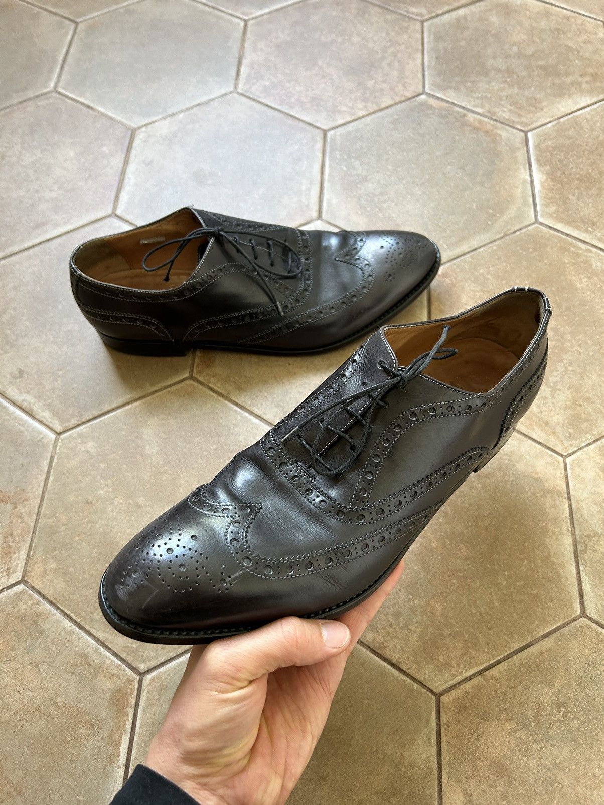 Paul Smith PS Paul Smith Black Leather Wing Tip Brogues Shoes Size US 10 / EU 43 - 4 Thumbnail