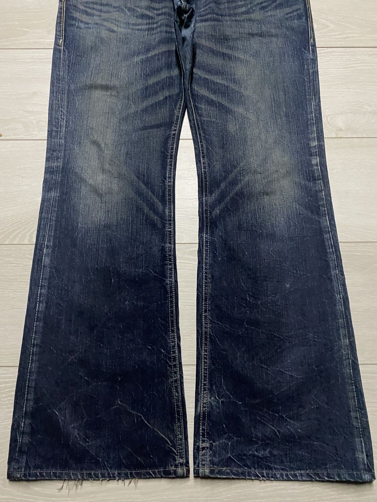 Japanese Brand Vintage Denim Craft Mud Faded Wash Distressed Repair Flare Size US 36 / EU 52 - 6 Thumbnail