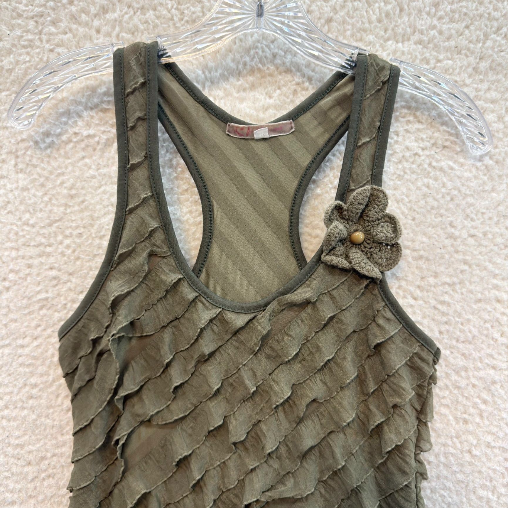 Vintage VINTAGE Y2K Army Olive Green Boho Grunge Whimsigoth Shirt M Mens? Girls? Wait. Size M / US 6-8 / IT 42-44 - 2 Thumbnail