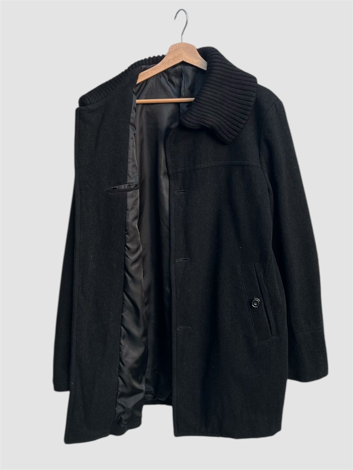 Comme Ca Ism Comme Ca Black Ribbed Collar Wool Blend Coat Size US S / EU 44-46 / 1 - 3 Thumbnail