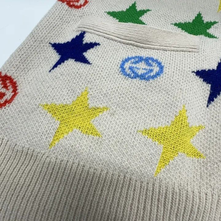 Gucci Gucci Gucci V-Neck Wool Cardigan with Star Print -2506 Size US S / EU 44-46 / 1 - 6 Thumbnail