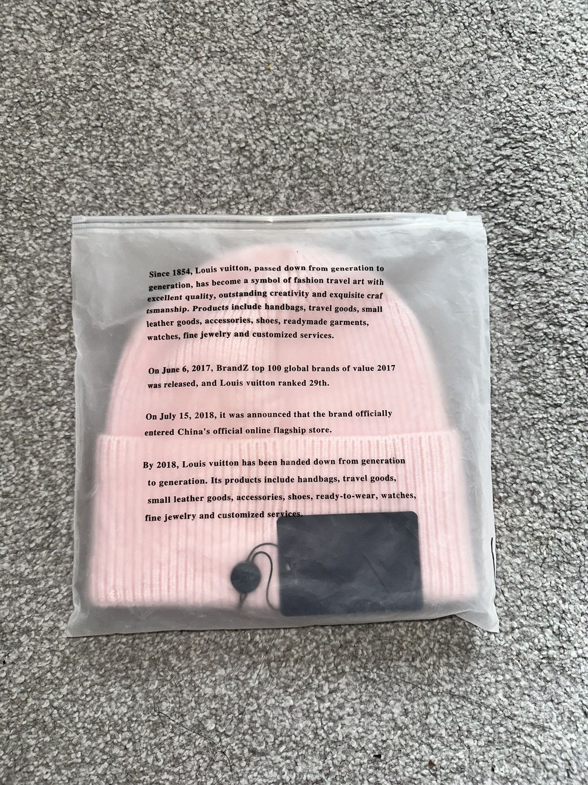 Other Rose Pink Ribbed Knit Monogram Beanie Size ONE SIZE - 8 Thumbnail