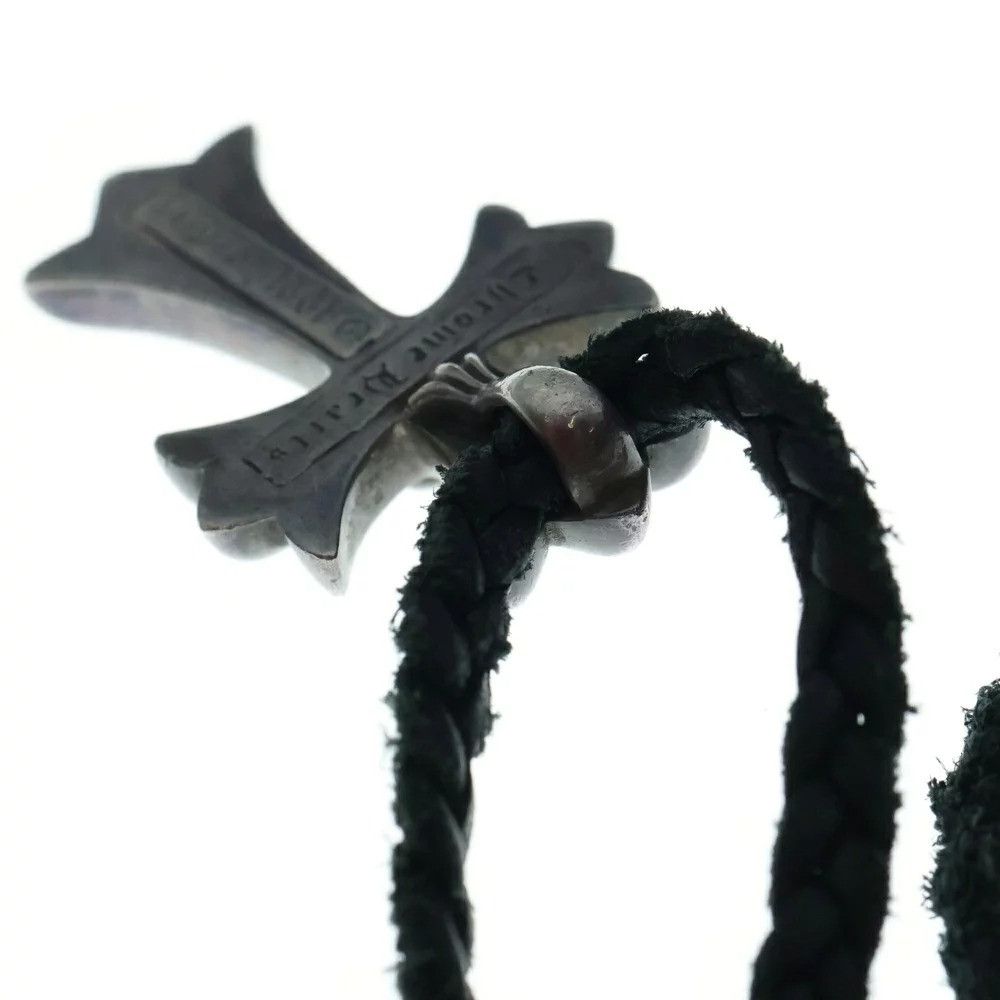 Chrome Hearts CHROME HEARTS SMALL CROSS PENDANT LEATHER BRAID NECKLACE Size ONE SIZE - 12 Thumbnail
