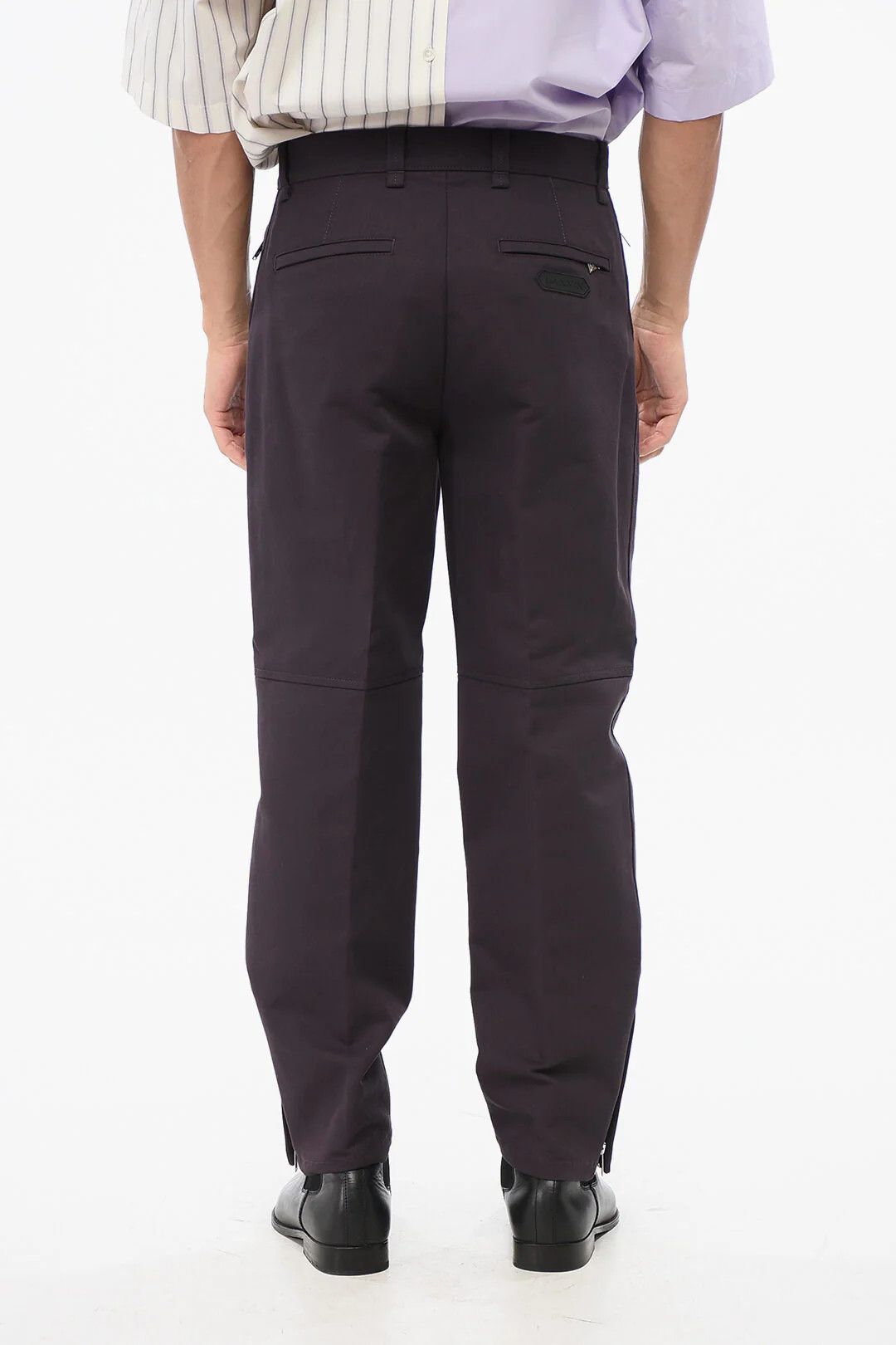 Lanvin og1mm0426 Solid-Color Pant in Purple Size US 34 / EU 50 - 2 Thumbnail