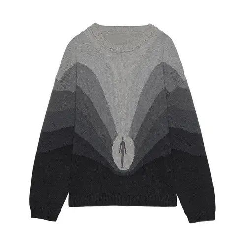 image of Vintage Women Clothing Knit Top Pullover Sweater in Grey
