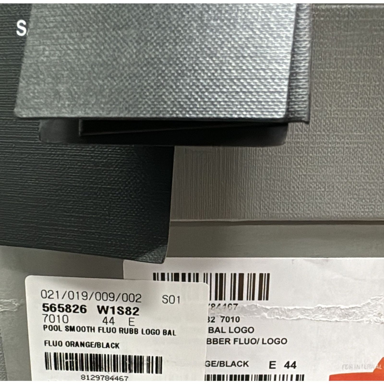 Balenciaga o1rshd1 Q:2 / Smooth Rubber Pool Logo Slide in Orange/Black Size US 11 / EU 44 - 23 Thumbnail