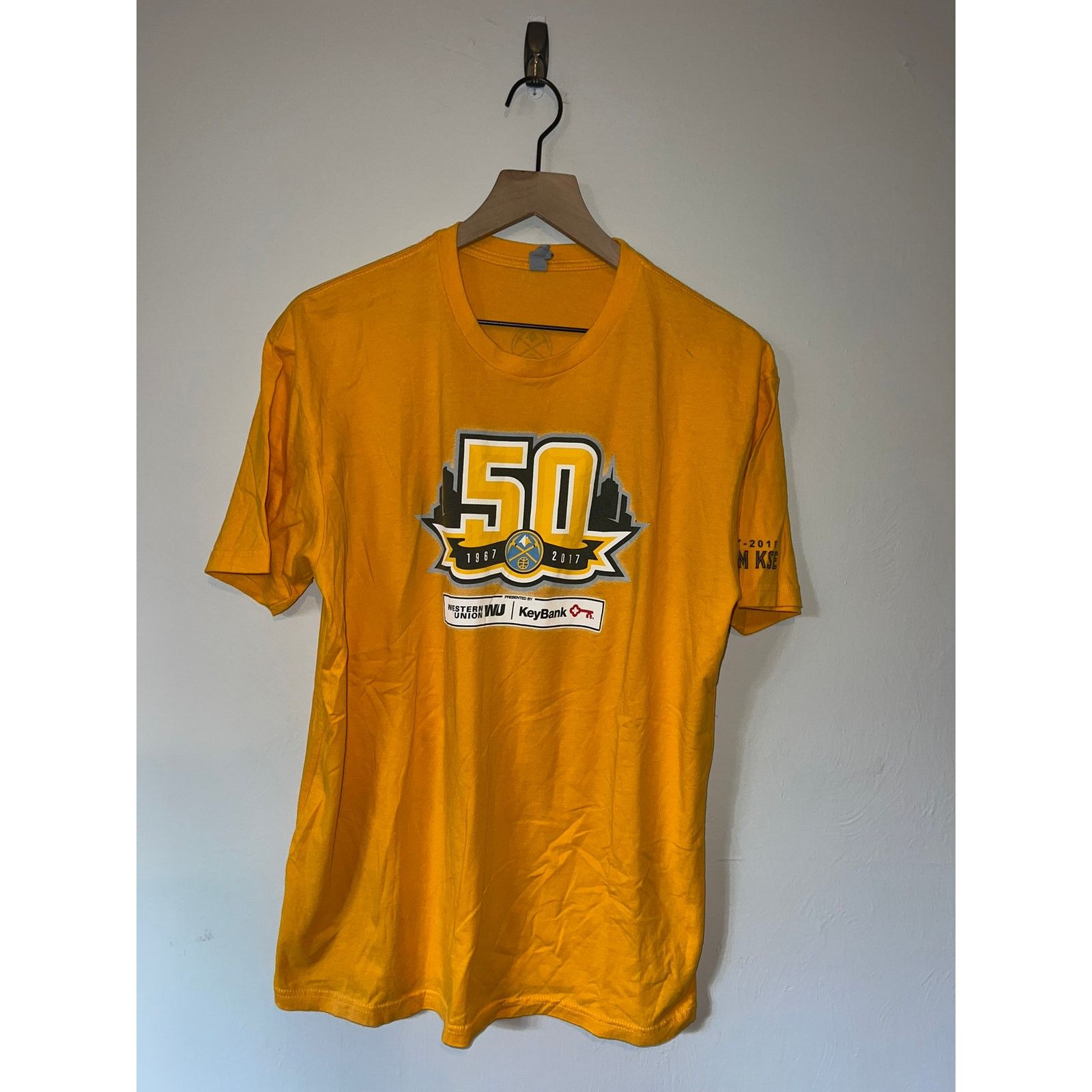 NBA NBA Denver Nuggets Schedule Shirt Tee Basketball Yellow XL Size US XL / EU 56 / 4 - 1 Thumbnail