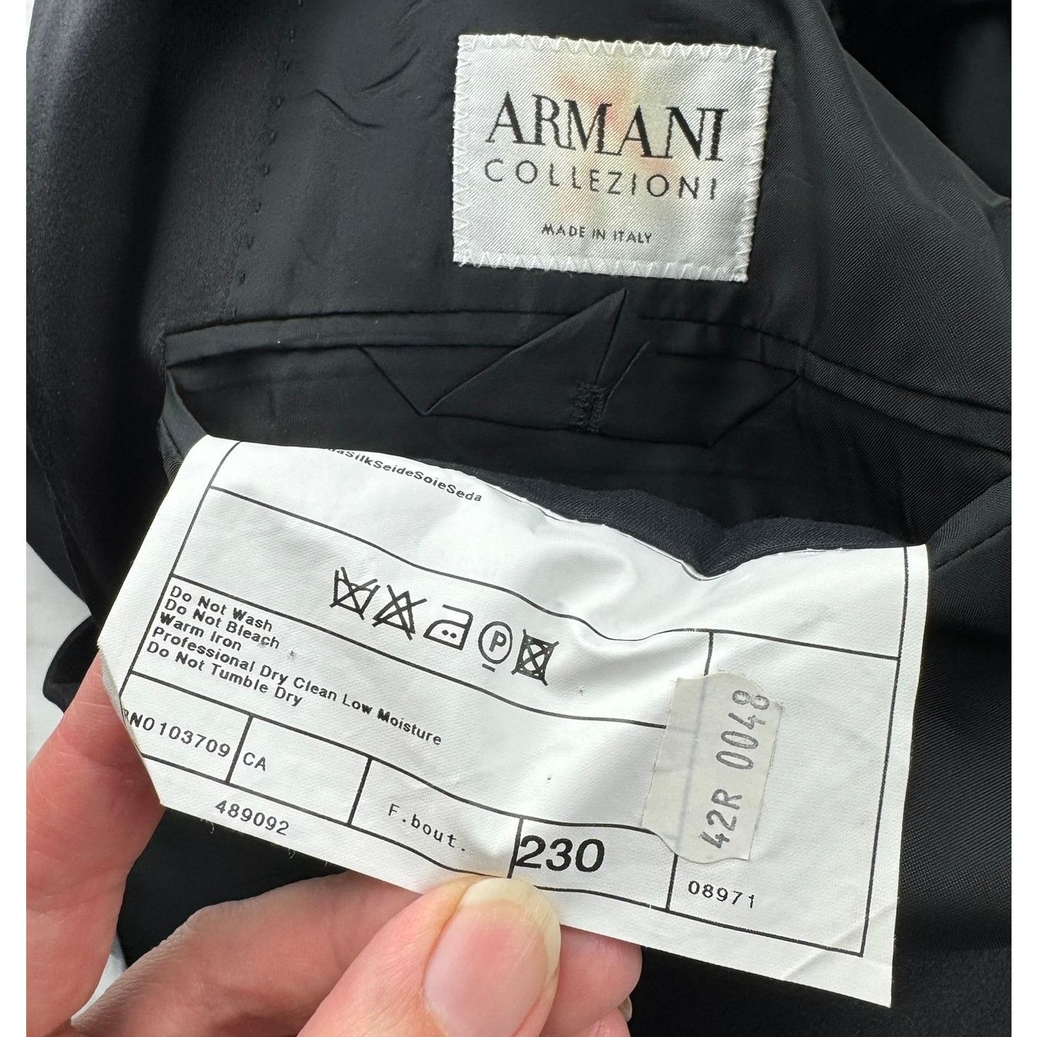 Armani Collezioni Armani Collezioni Vintage Black Wool Tuxedo Suit Jacket 42R Size 42R - 11 Thumbnail
