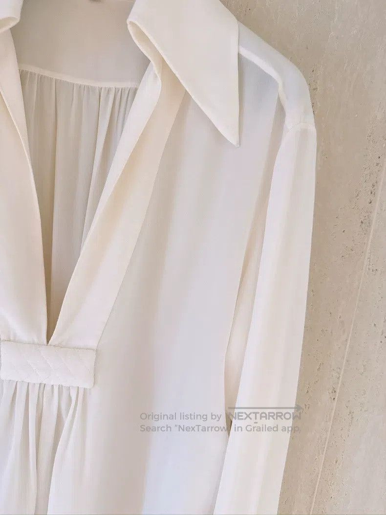 Chanel Chanel Deep V diamond silk shirt Size XXS / US 00 / IT 34 - 3 Thumbnail