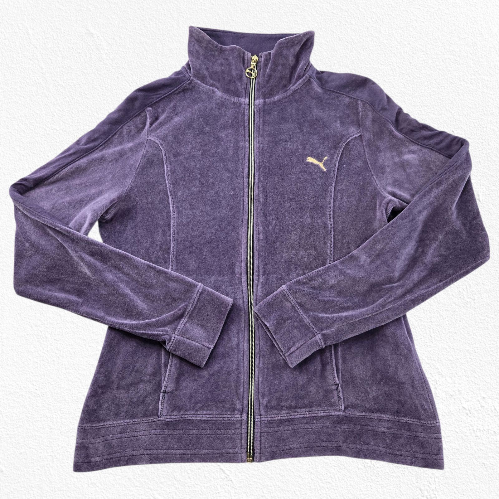 Puma Y2K Puma Purple Velour Track Jacket Size Medium Size M / US 6-8 / IT 42-44 - 2 Thumbnail
