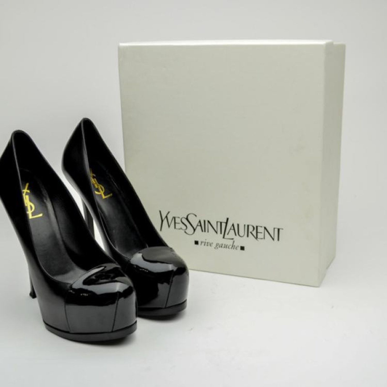 Saint Laurent Paris SAINT LAURENT LEATHER TRIBTOO 105 PLATFORM PUMPS BLACK 42 Size US 12 / IT 42 - 2 Thumbnail