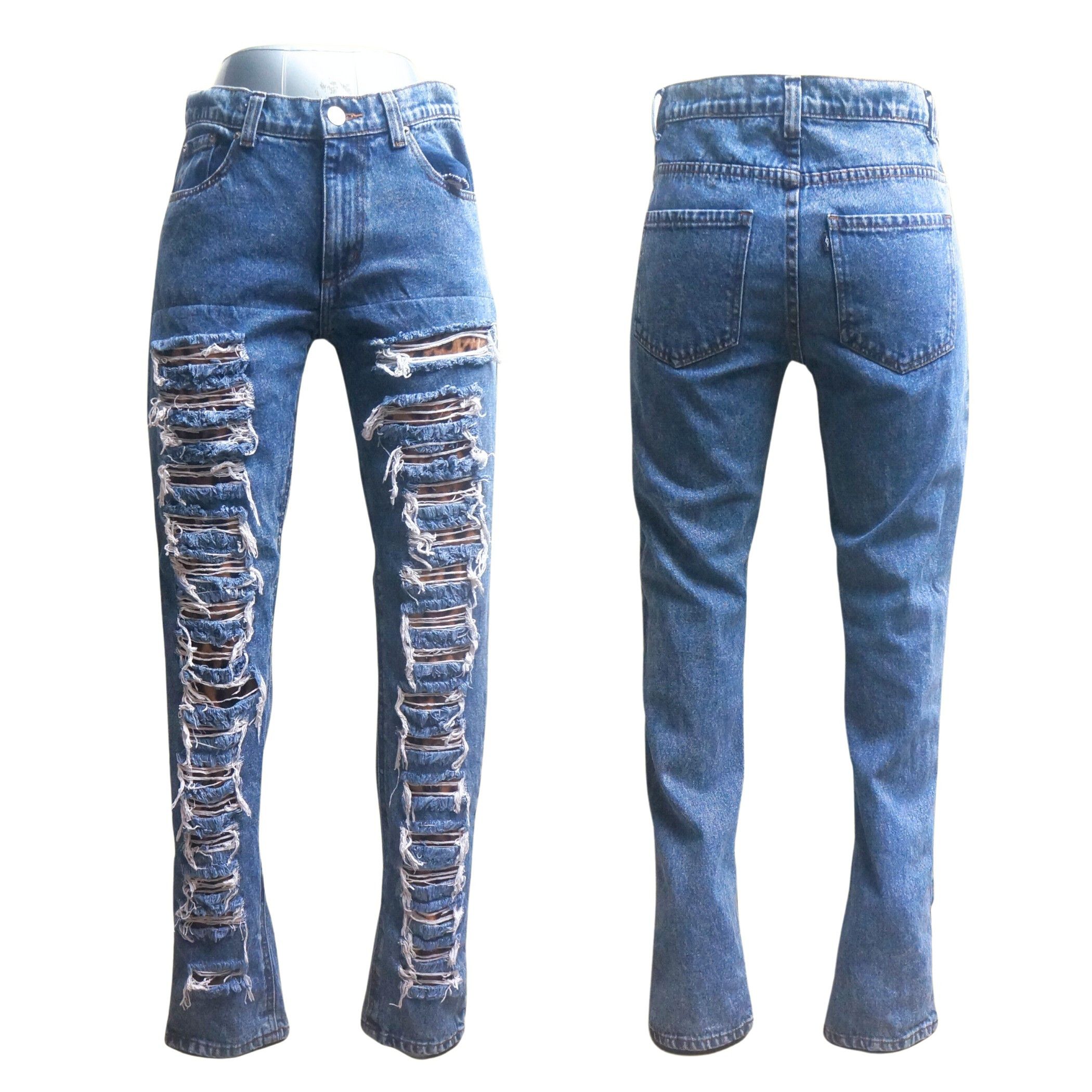 Joyrich Joyrich Ripped Jeans with Leopard Patched Size 31" - 1 Thumbnail