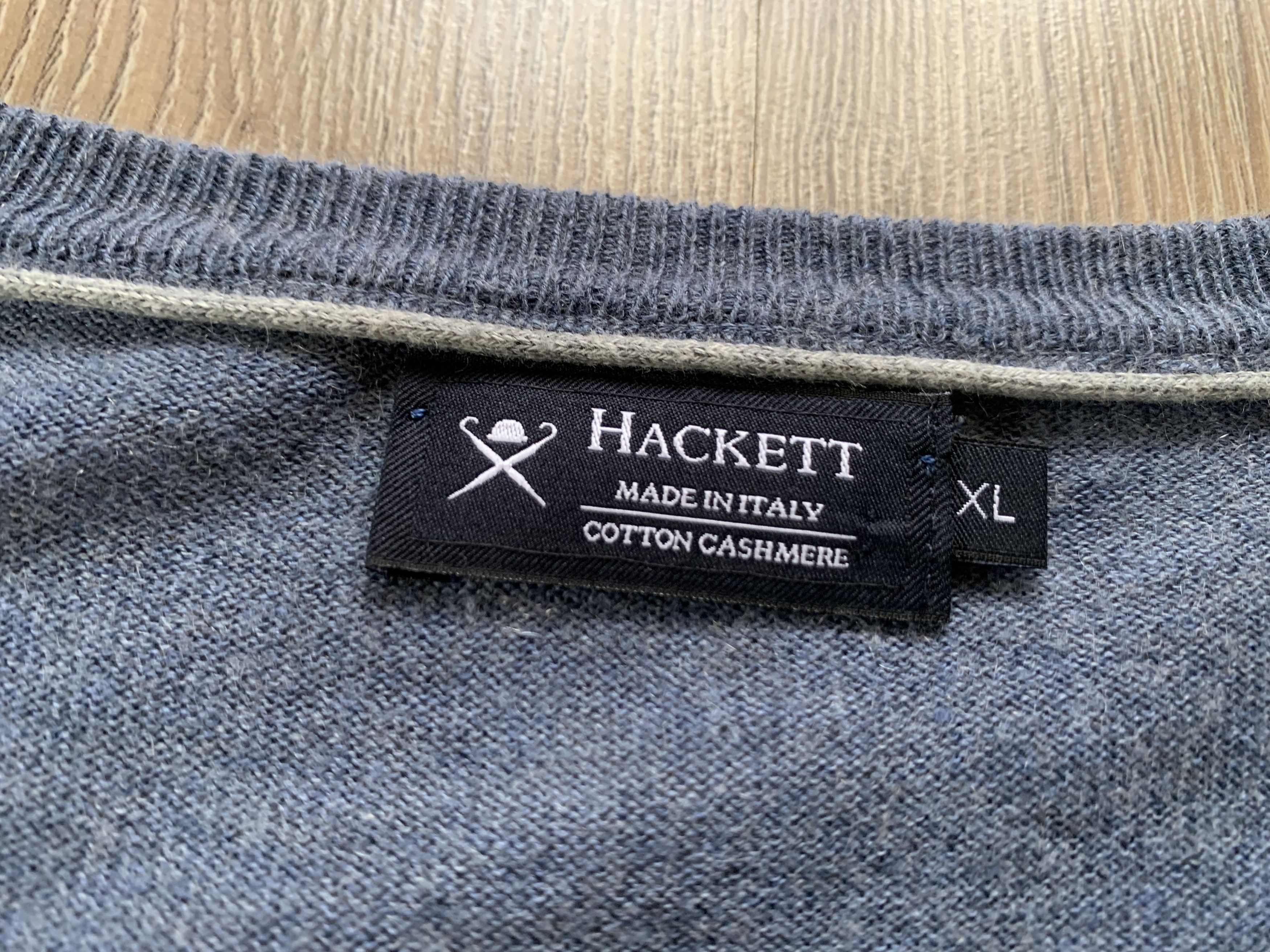 Hackett Hackett London Mens Cotton Cashmere V Neck Jumper Sweater Size US XL / EU 56 / 4 - 5 Thumbnail