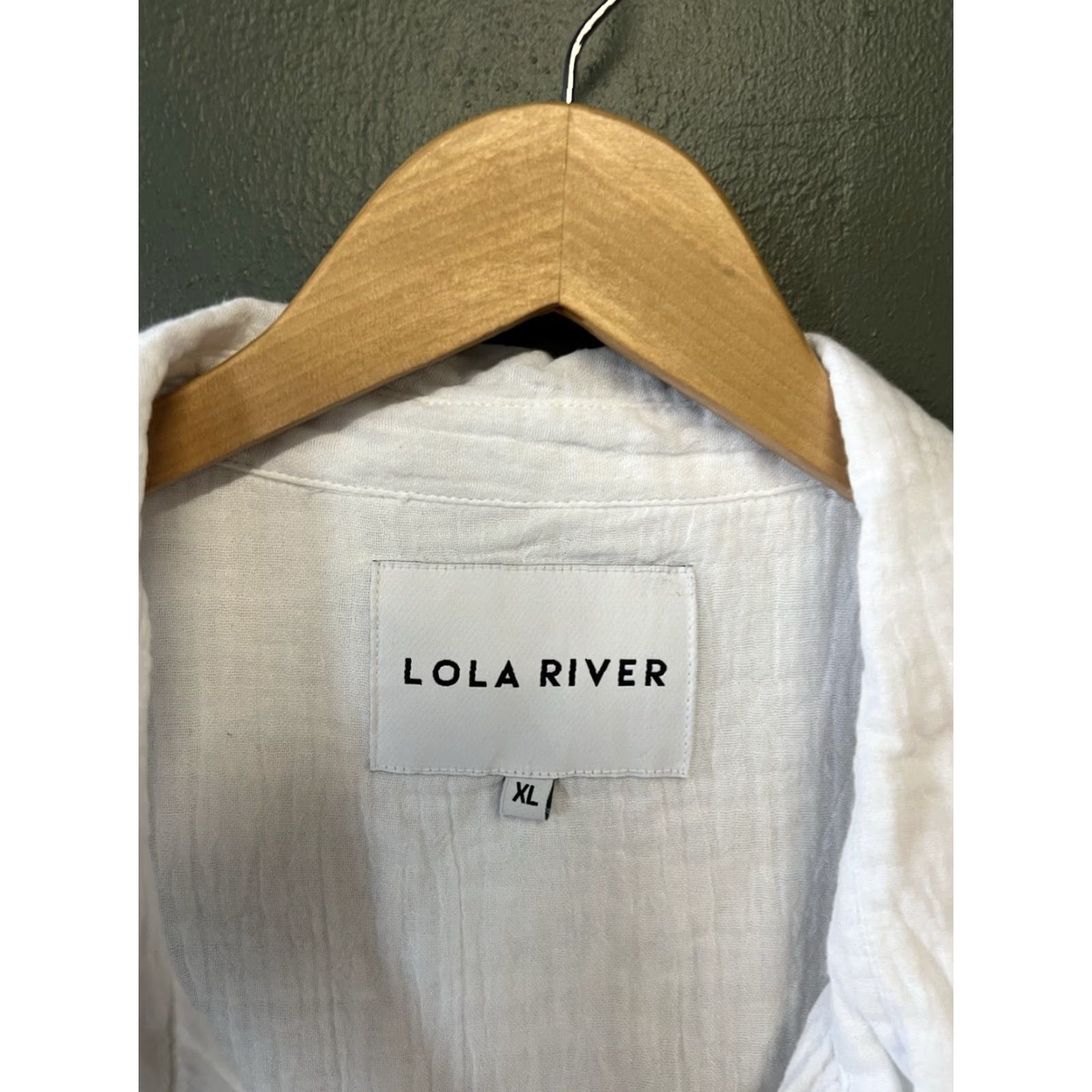 Vintage LOLA River White Ribbed Shirt XL Lagenlook Breathable Button-Up Women X-Large White Ribbed Shirt Lola River Breathable Shirt Size XL / US 12-14 / IT 48-50 - 3 Thumbnail