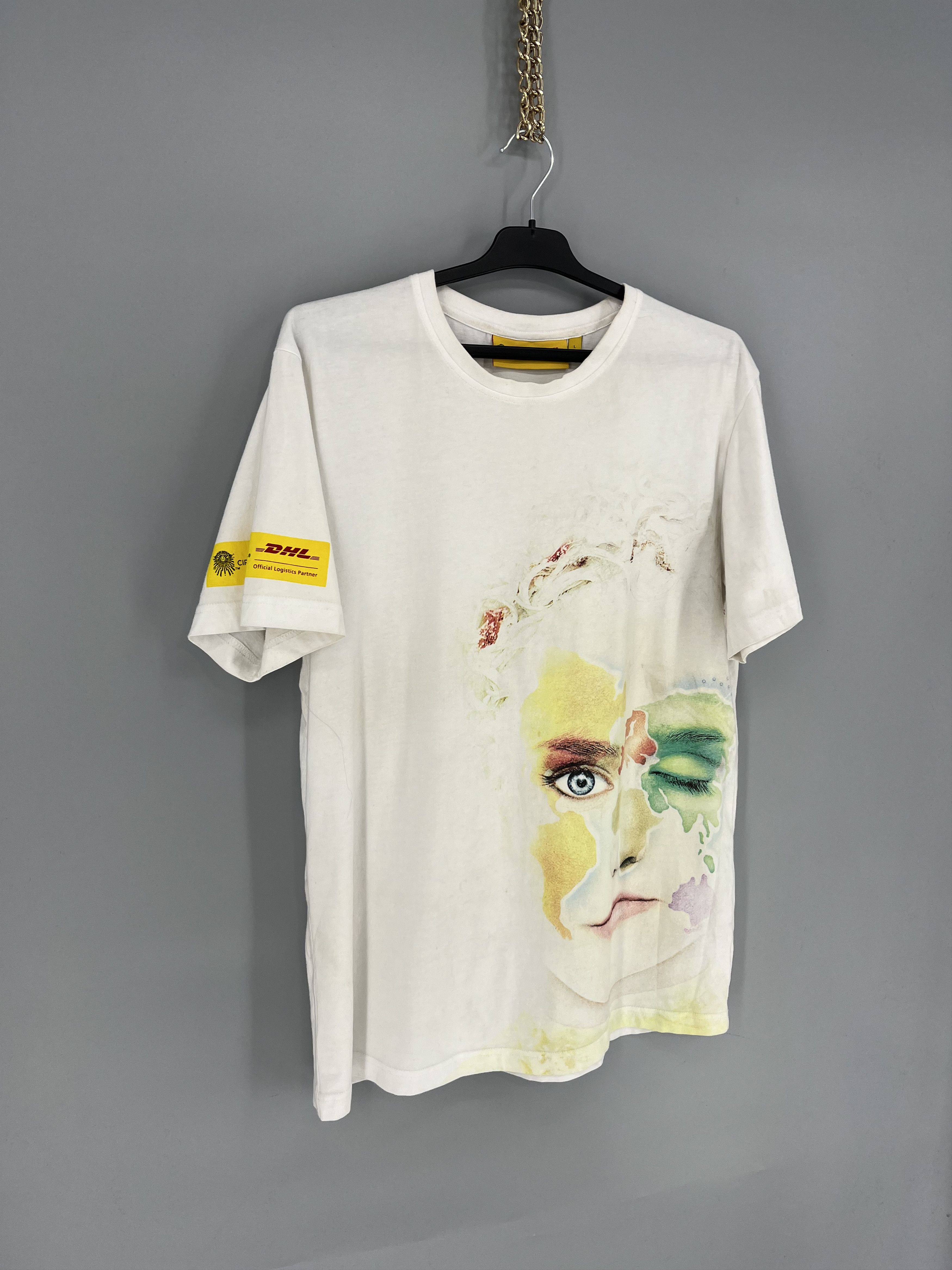 Vintage Cirque Du Soleil x DHL Adult L White T Shirt Face Art Print Size US L / EU 52-54 / 3 - 2 Thumbnail