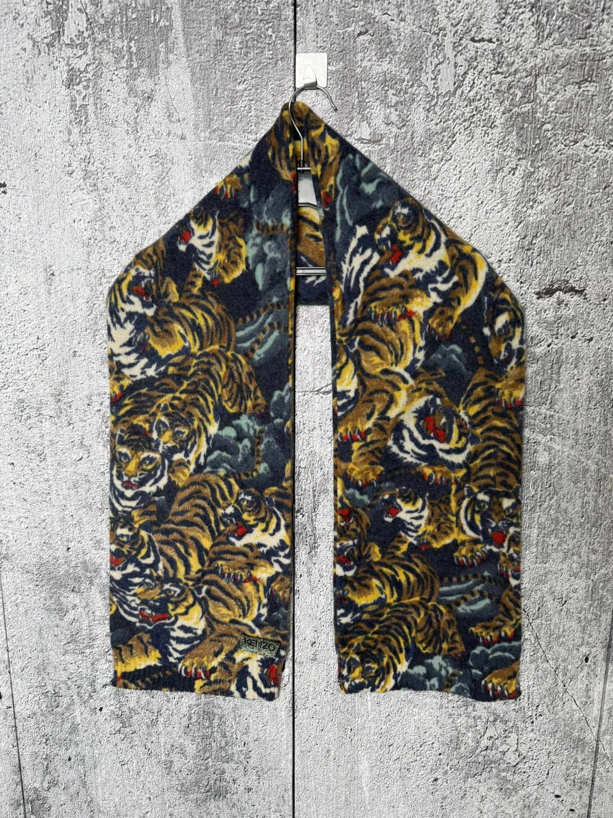 Kenzo Kenzo Paris Wool Tiger All Over Printed Scarf MultiColor Size ONE SIZE - 2 Thumbnail