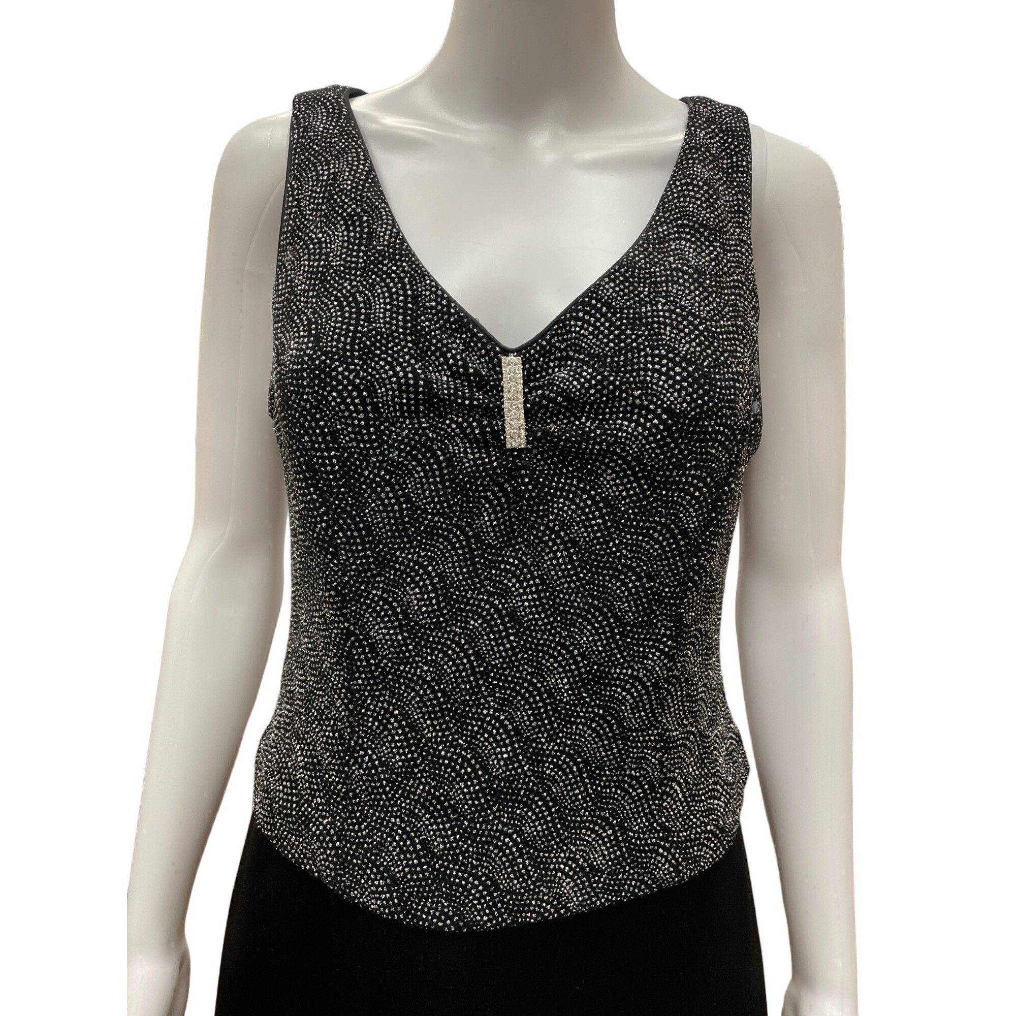 Other Partra Petite Black Evening Dress with Silver Flecks Size 10 Size L / US 10 / IT 46 - 2 Thumbnail