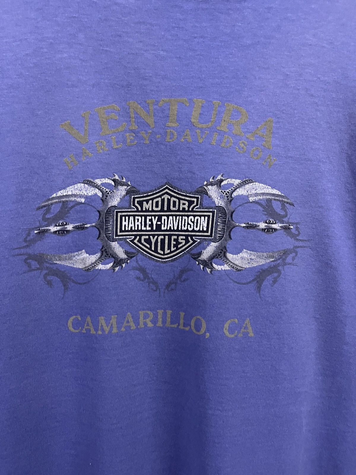 Harley Davidson RARE ! VINTAGE Y2K HARLEY DAVIDSON BLUE LIGHTNING TSHIRT Size US XL / EU 56 / 4 - 6 Thumbnail