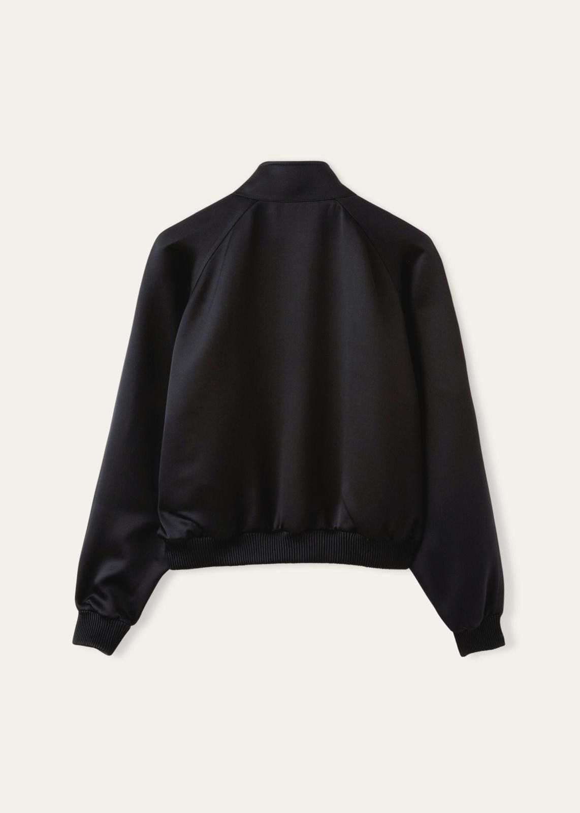 Loro Piana o1srvl11e0125 FAN6397 Satin Bomber Jacket in Black Size M / US 6-8 / IT 42-44 - 2 Thumbnail