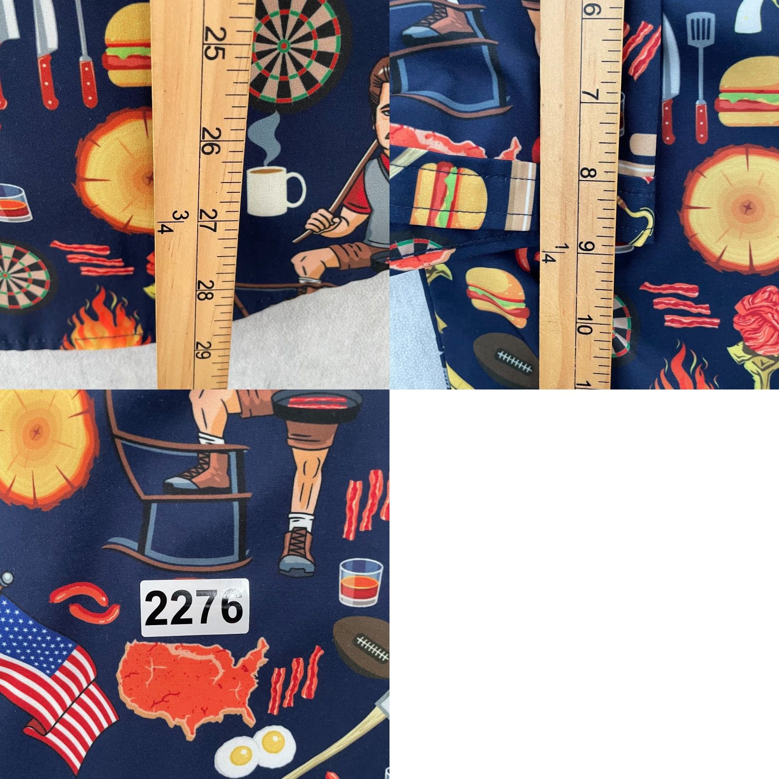 Vintage VINTAGE RSVLTS Shirt City Of Pawnee Ron Swanson All Over Print Cartoon Button-Up Adult Large Blue Mens Size US L / EU 52-54 / 3 - 8 Thumbnail