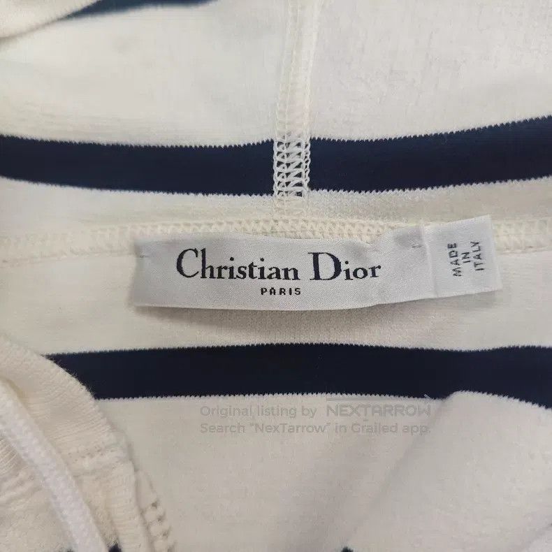 Dior Dior Dark blue and white striped zipper knitted hooded jac Size XS / US 0-2 / IT 36-38 - 5 Thumbnail