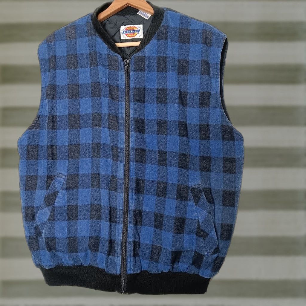 Vintage Vintage Woolrich Vest Men L Regular Quilted Flannel Nylon Lined Black Blue, Workwear, Vest, Zip, Insulated, Vintage Dickies? Size US L / EU 52-54 / 3 - 1 Thumbnail