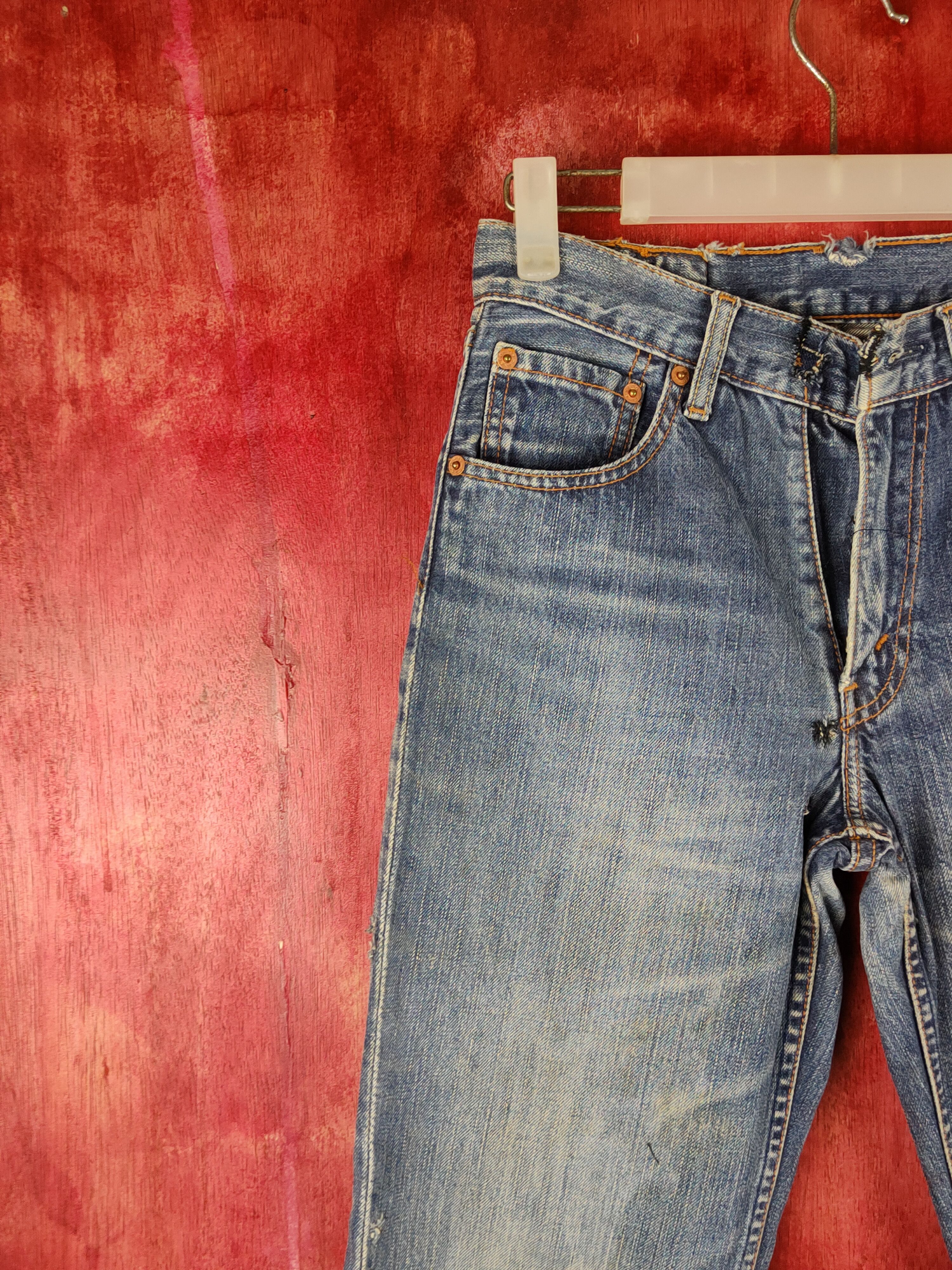 Levi's 502 Levi's vintage faded Blue distressed ripped Denim #S1412 Size US 28 / EU 44 - 4 Thumbnail