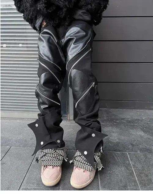 Designer Ginzi leather scab crust pants | Grailed