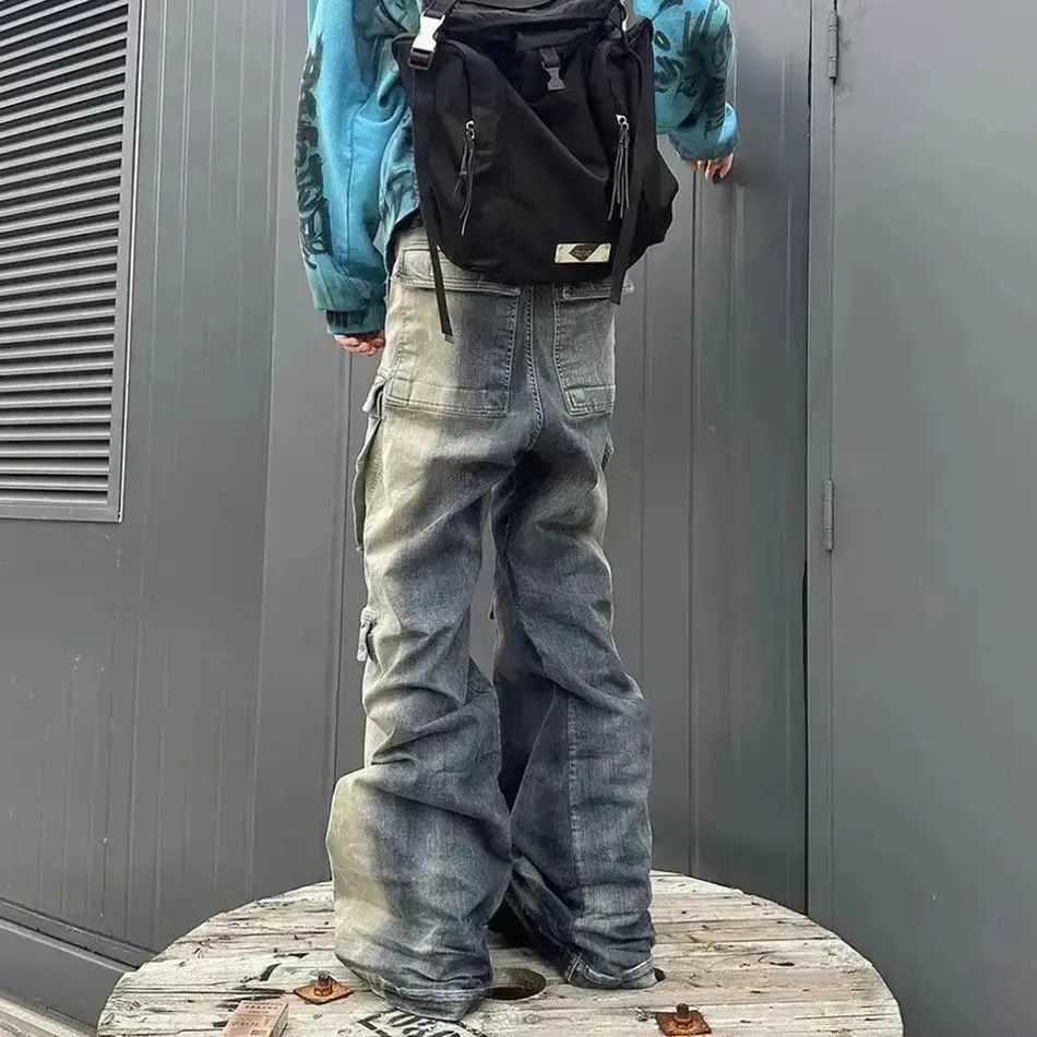 Japanese Brand Jeans with ribbons and pockets style Harajuku y2k Size US 32 / EU 48 - 2 Thumbnail
