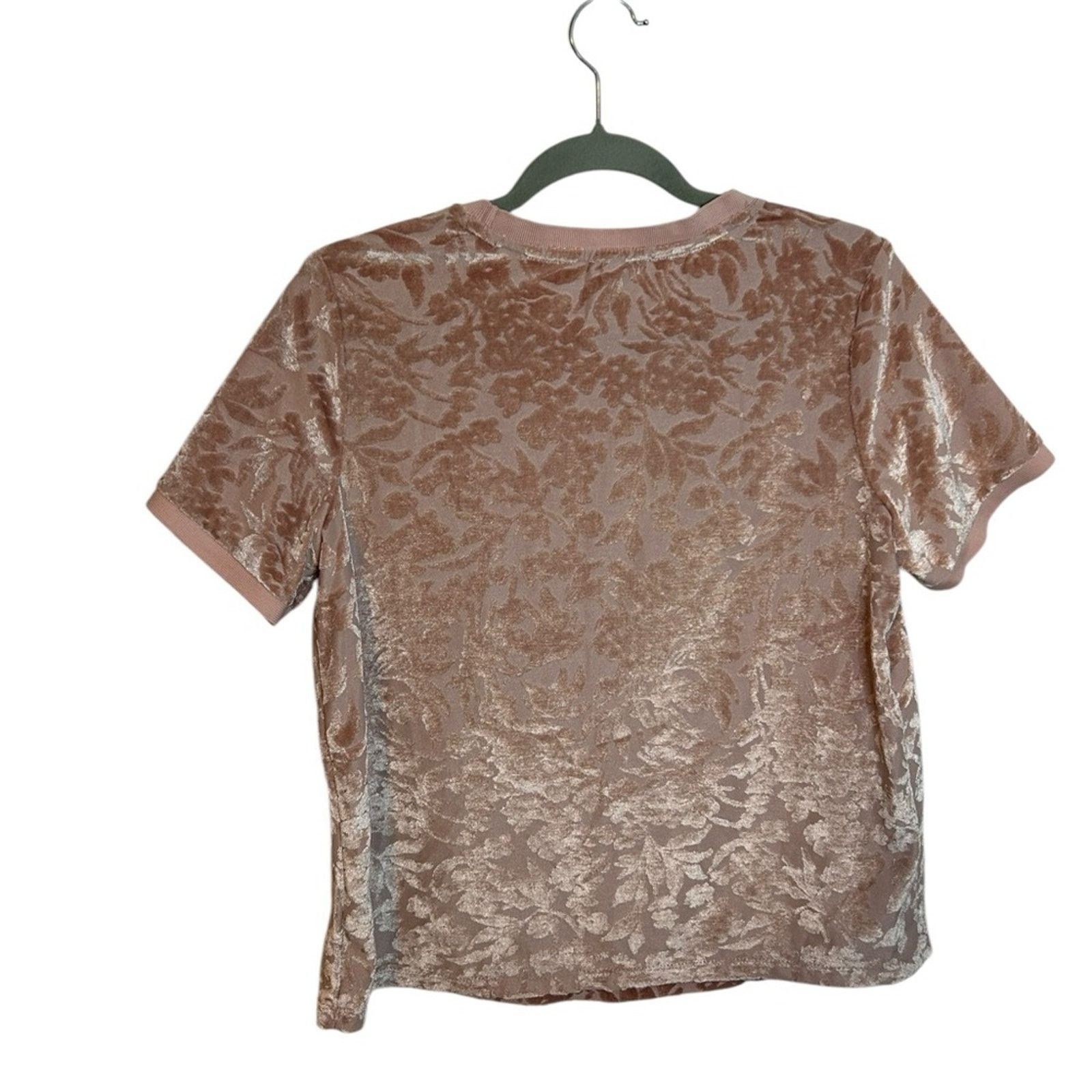 Other A New Day Baby Pink Floral Crushed Velvet Top Size M / US 6-8 / IT 42-44 - 2 Thumbnail
