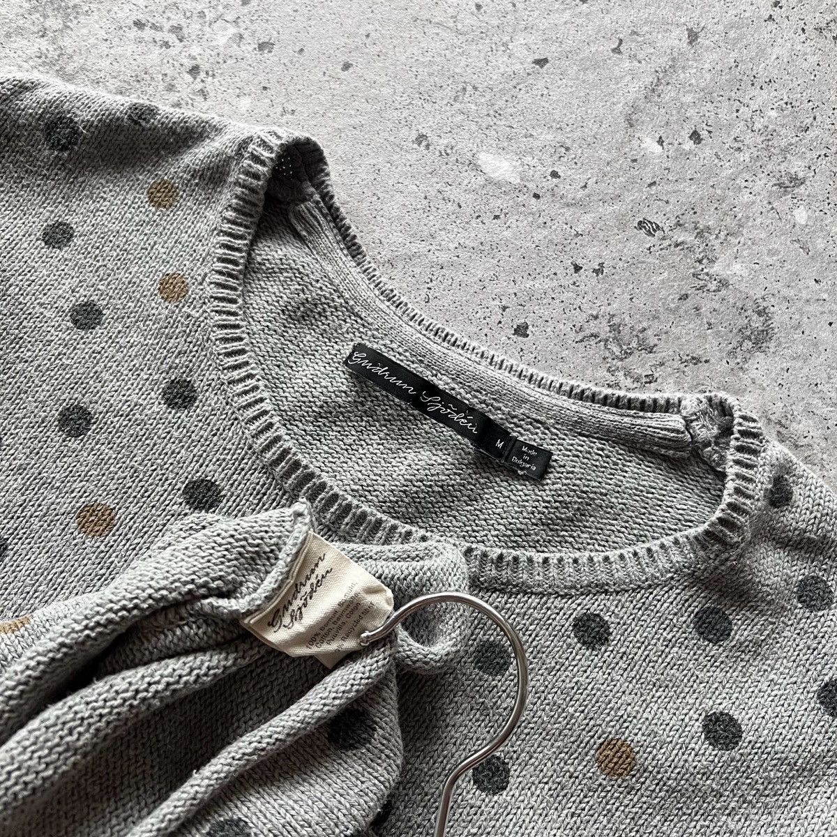 Designer Gudrun Sjoden Womens Gray Polka Dot Cotton Pullover Sweater Size M / US 6-8 / IT 42-44 - 4 Thumbnail