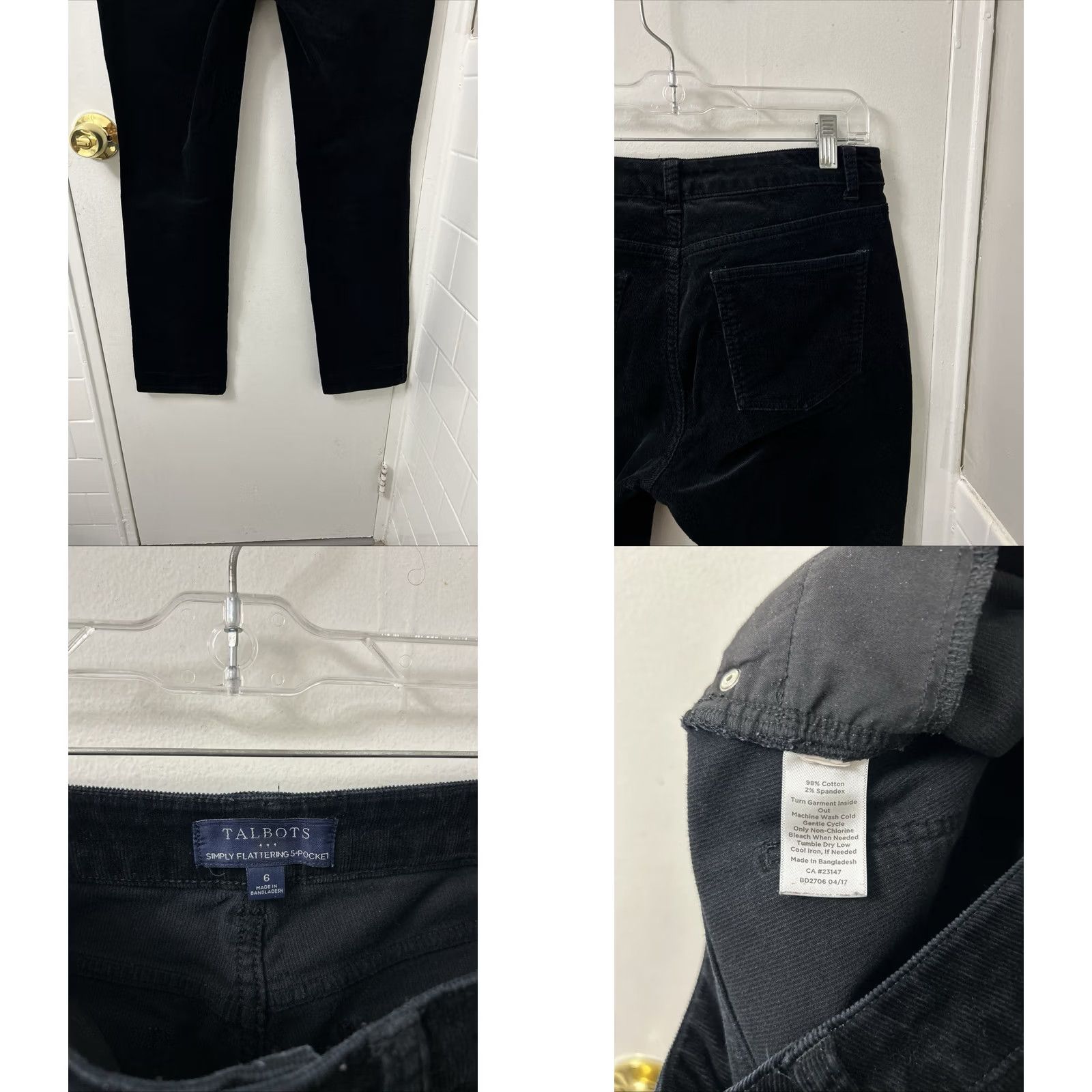 Talbots Talbots Corduroy Pants Womens 6x30 Black Simply Flattering 5-Pocket Trousers Size 28" / US 6 / IT 42 - 8 Thumbnail