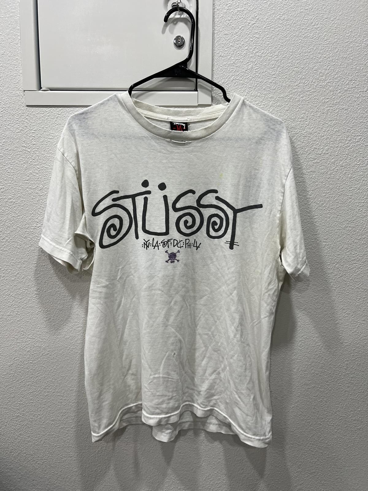 Stussy Y2K Thrashed Stussy Location Tee Size US M / EU 48-50 / 2 - 1 Thumbnail