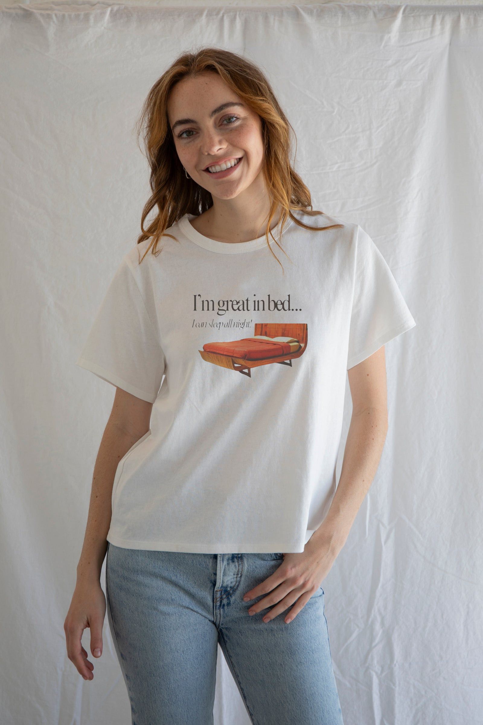 Designer × Vintage I'm Great in Bed... I Can Sleep All Night! Tee Size S / US 4 / IT 40 - 1 Thumbnail