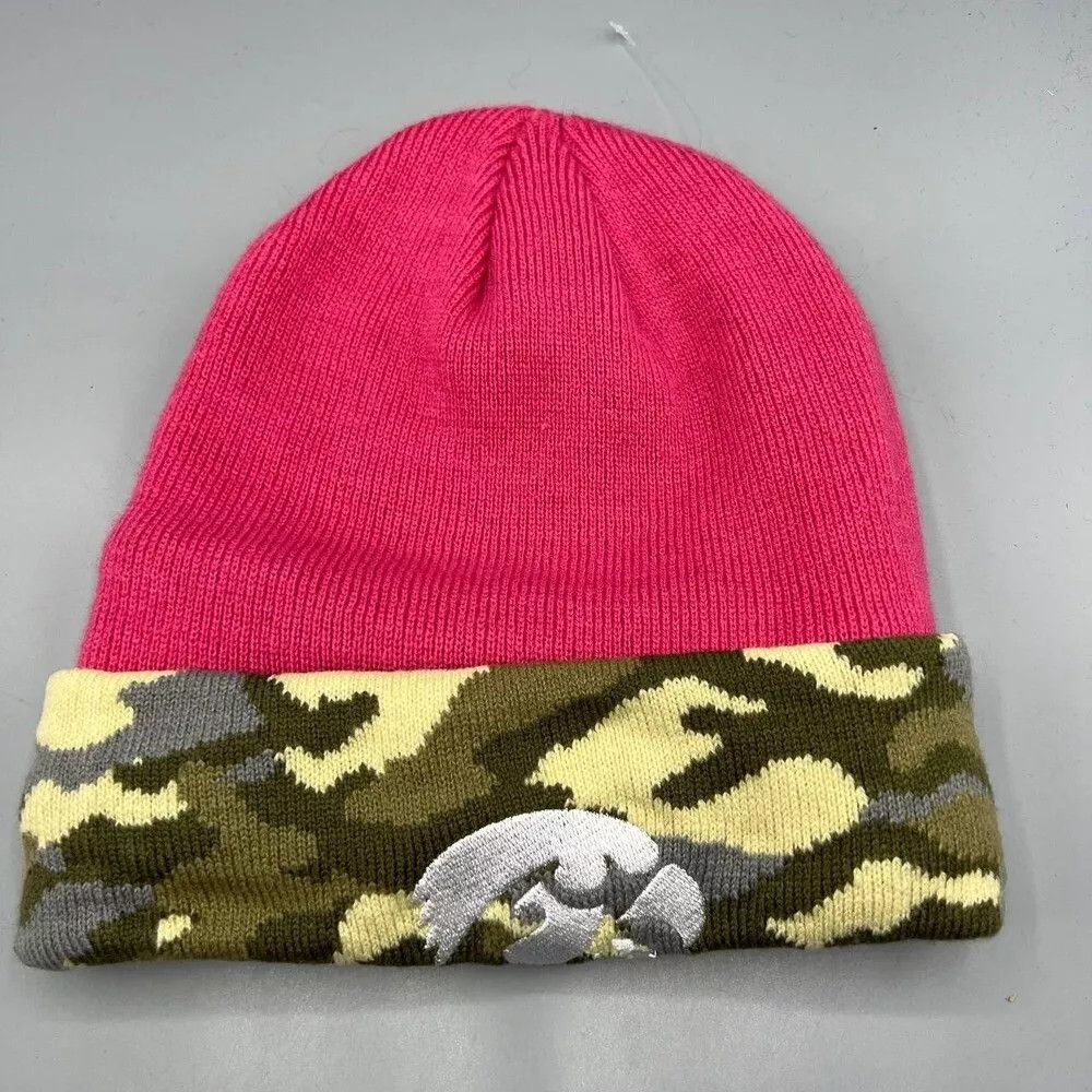 Other Iowa Hawkeyes Hat Men Pink Camo Gen2 Cuffed Beanie Cap New Size ONE SIZE - 1 Thumbnail