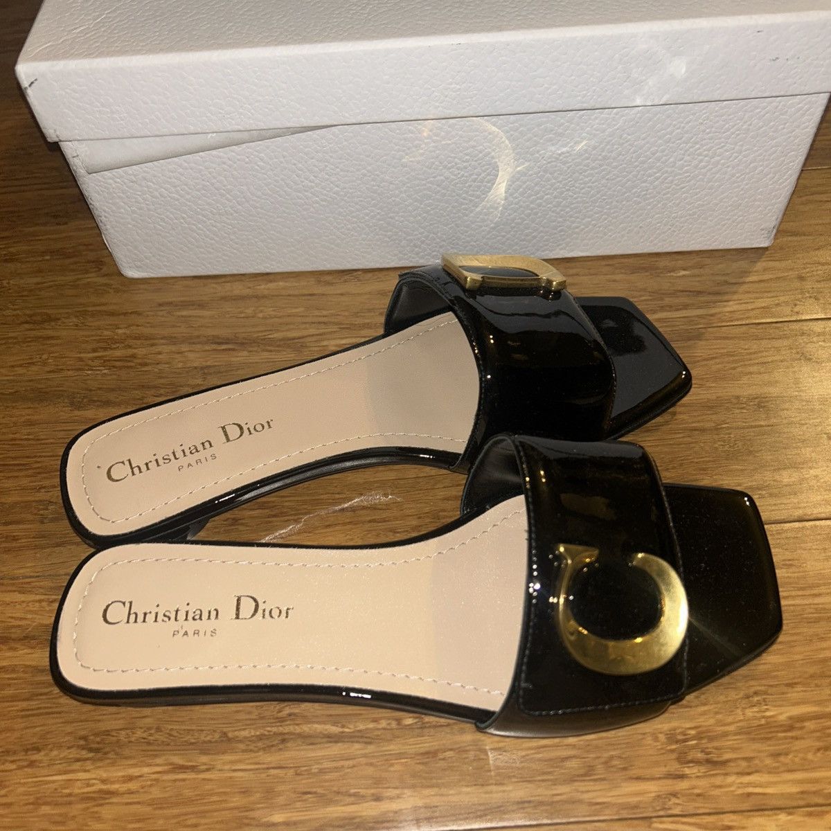 Dior Dior C'EST DIOR SLIDE Black Patent Calfskin size 37.5 Size US 7.5 / IT 37.5 - 4 Thumbnail