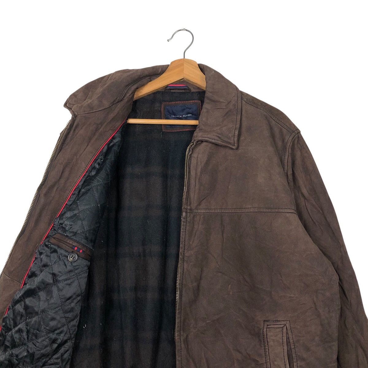 Genuine Leather 📌Vintage Genuine Leather Jacket Tommy Hilfiger Blanket Size US XL / EU 56 / 4 - 13 Thumbnail