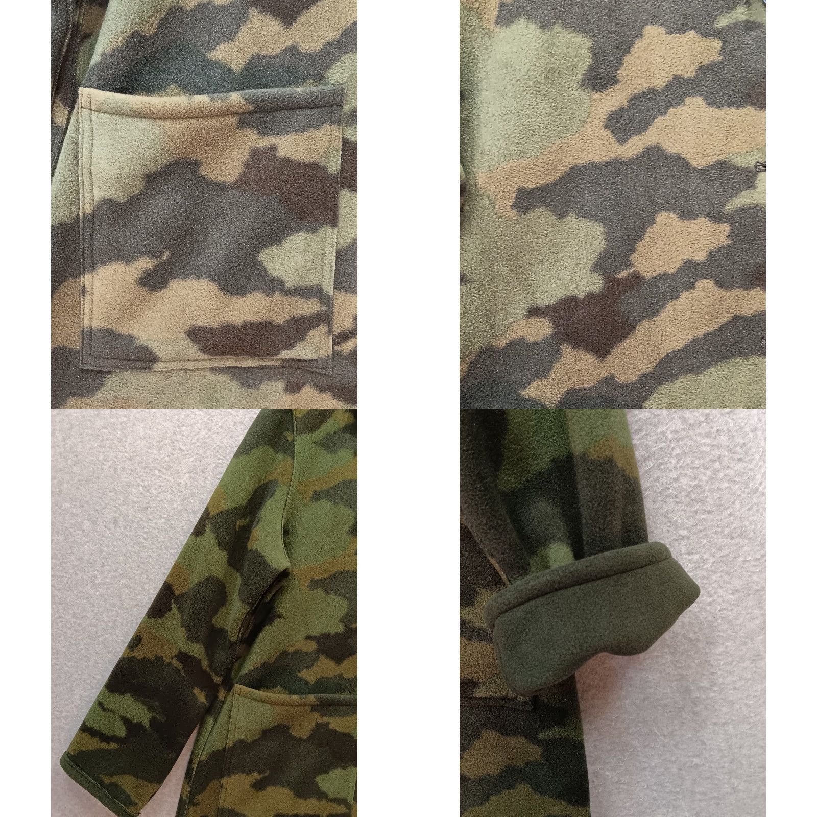 Vintage Susan Graver Weekend Reversible Fleece Jacket Womens L Reversible Camouflage Green NWT Jacket Size L / US 10 / IT 46 - 8 Thumbnail