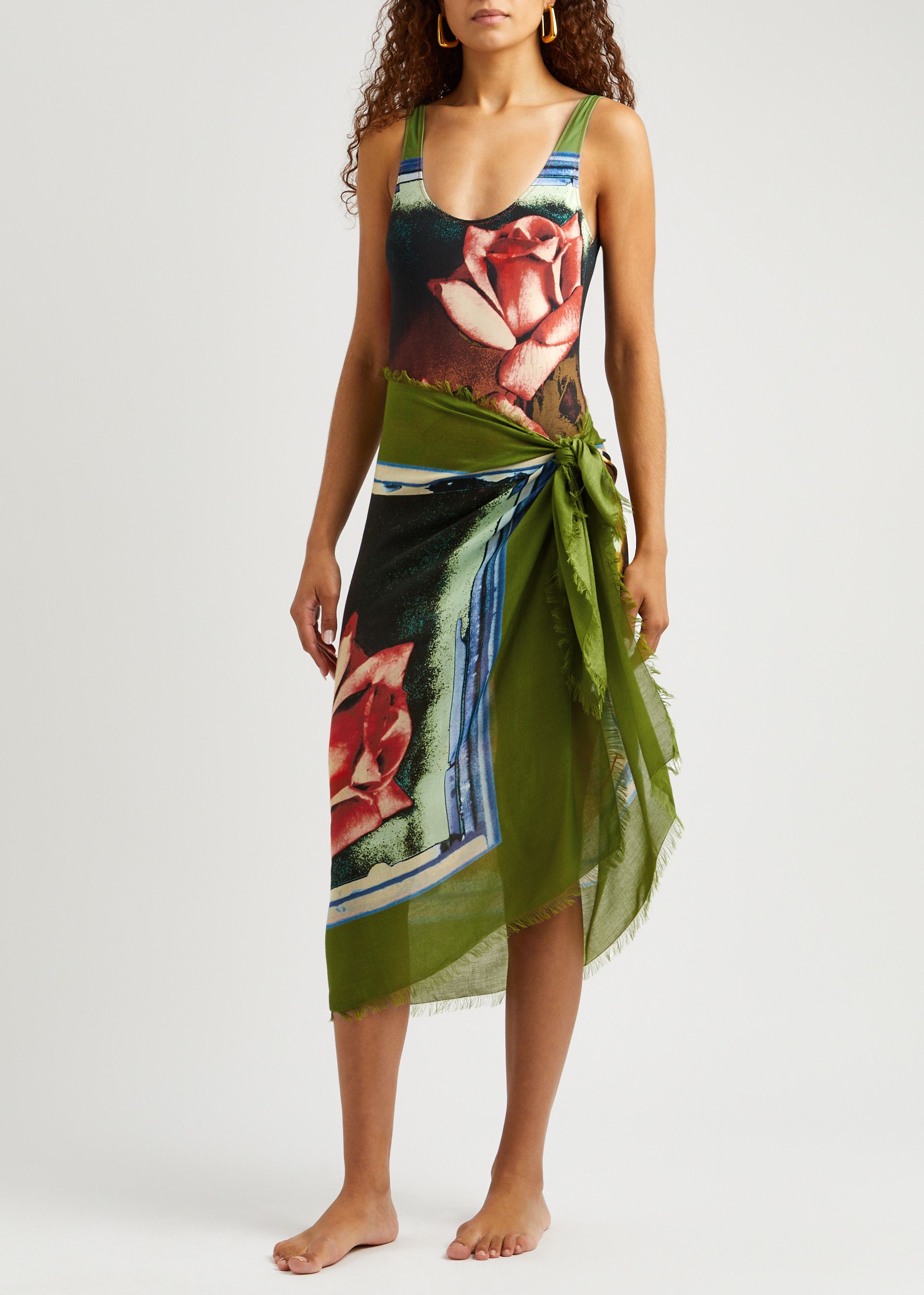 Jean Paul Gaultier Jean Paul Gaultier unisex roses print sarong / scarf Size ONE SIZE - 5 Thumbnail