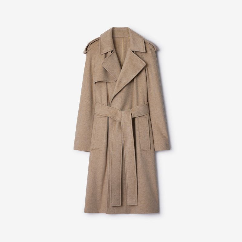 Burberry o1w1db10326 Cashmere Wrap Coat in Brown Size L / US 10 / IT 46 - 1 Thumbnail