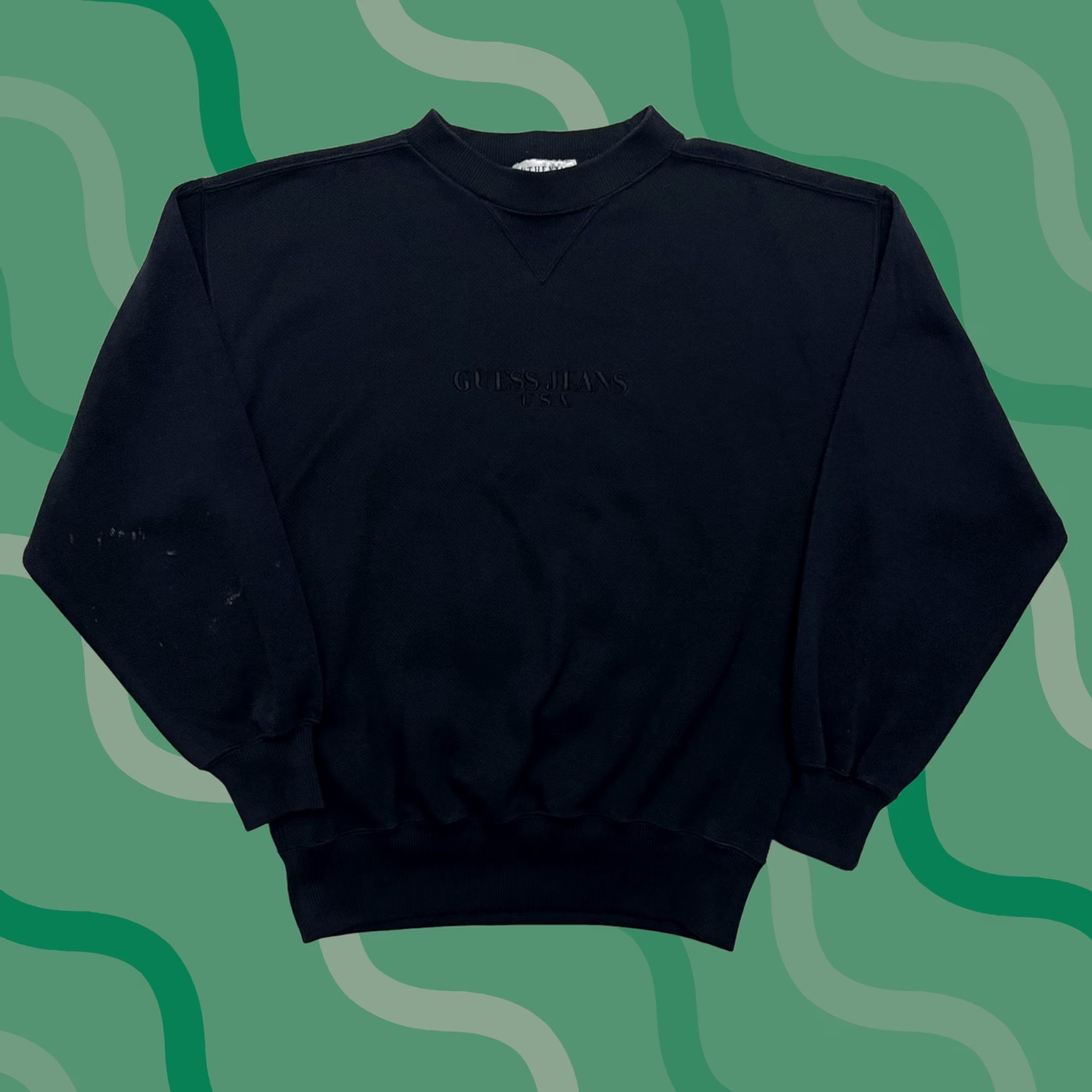 Guess VINTAGE Guess Sweatshirt Mens M Black Embroidered Crewneck Pullover Sweatshirt Size US M / EU 48-50 / 2 - 1 Thumbnail