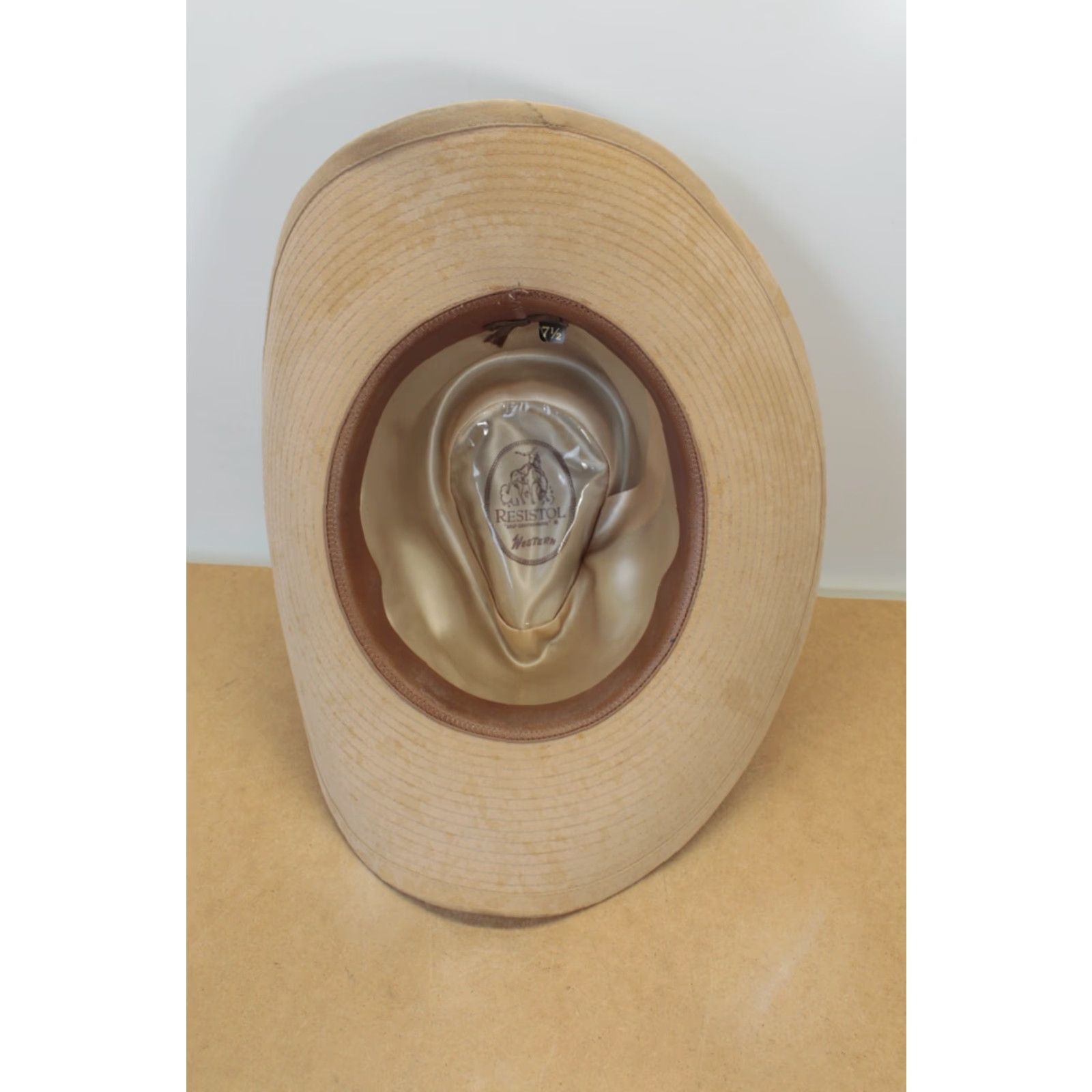 Vintage Vintage Resistol Western Cowboy Hat Self Conforming 7 ½ Tan Beige Brown CLEAN Size ONE SIZE - 7 Thumbnail