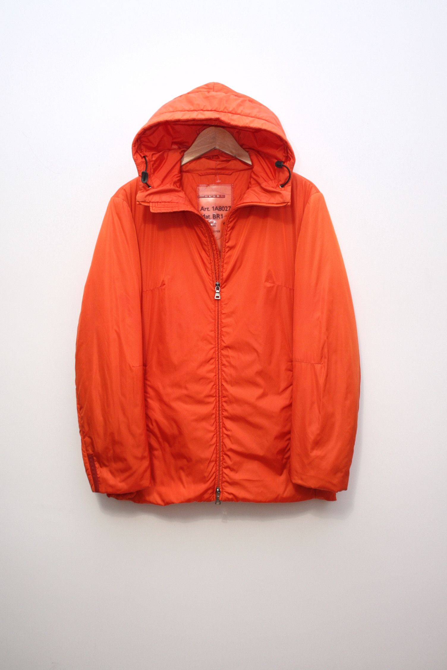 Image of Prada Orange Puffer Women's Vintage Jacket 40 Made In Italy (Size Small)