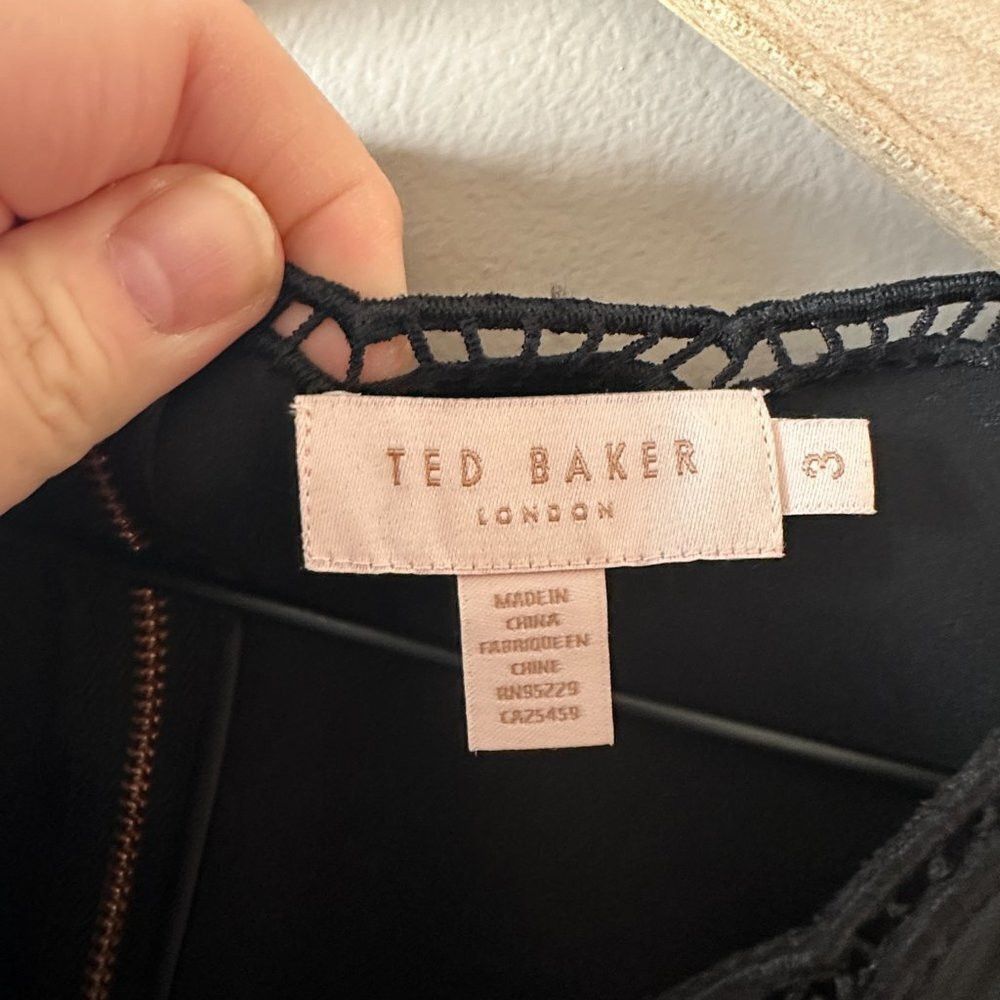 Ted Baker Women's 3 (8) Ted Baker Codi Lace Scallop Hem Black Dress F Size M / US 6-8 / IT 42-44 - 9 Thumbnail