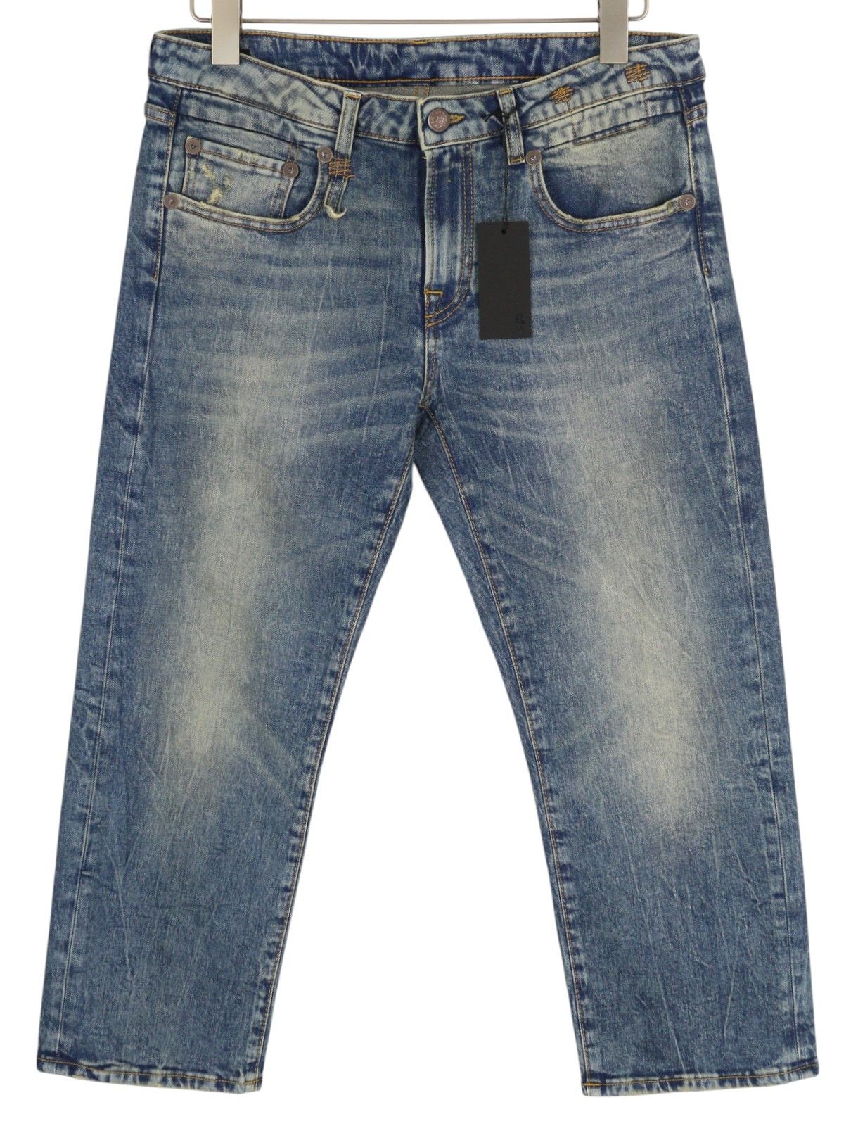 R13 BOY STRAIGHT 30 Cropped Ankle Washed Blue Kelly 84446 Size 30" / US 8 / IT 44 - 2 Thumbnail